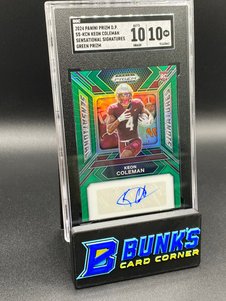 2024 Keon Coleman Sensational Sig. green Prizm SGC 10/10