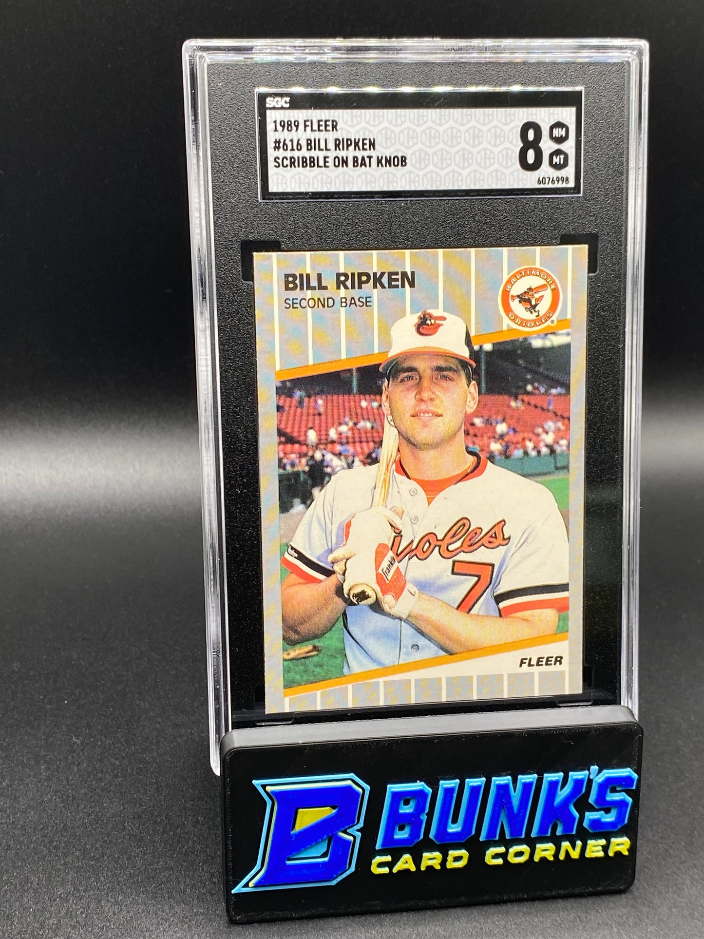 1989 Bill Ripken Scribble on bat Knob SGC 8 (Box B58)