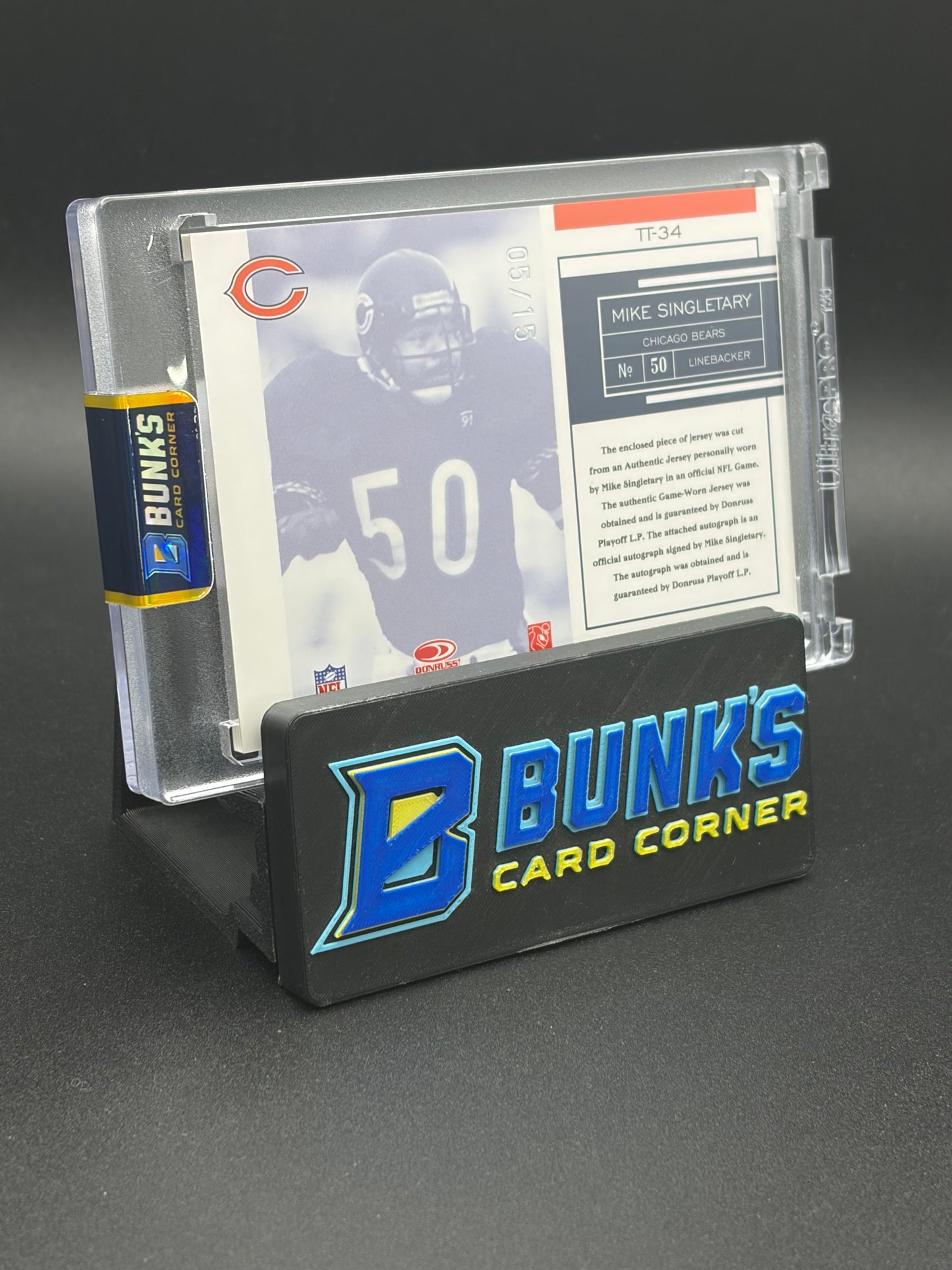 2007 Mike Singletary Patch Auto Leaf Limited Team Trademarks 5/15