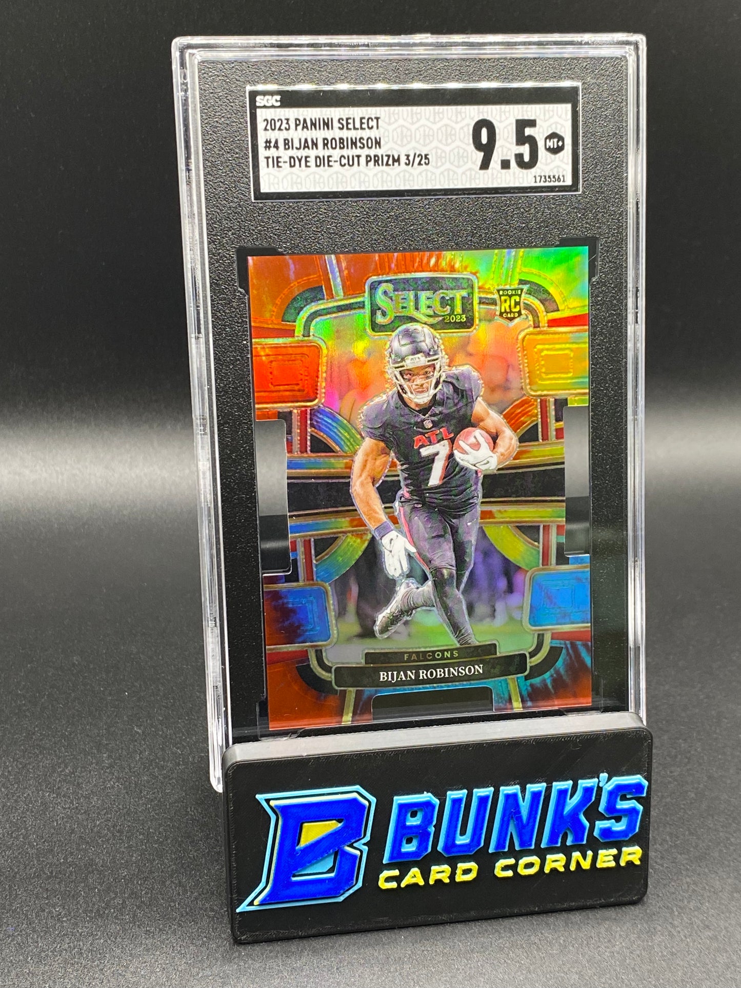 2023 Bijan Robinson Tie-Dye Die-Cut Prizm RC SGC 9.5