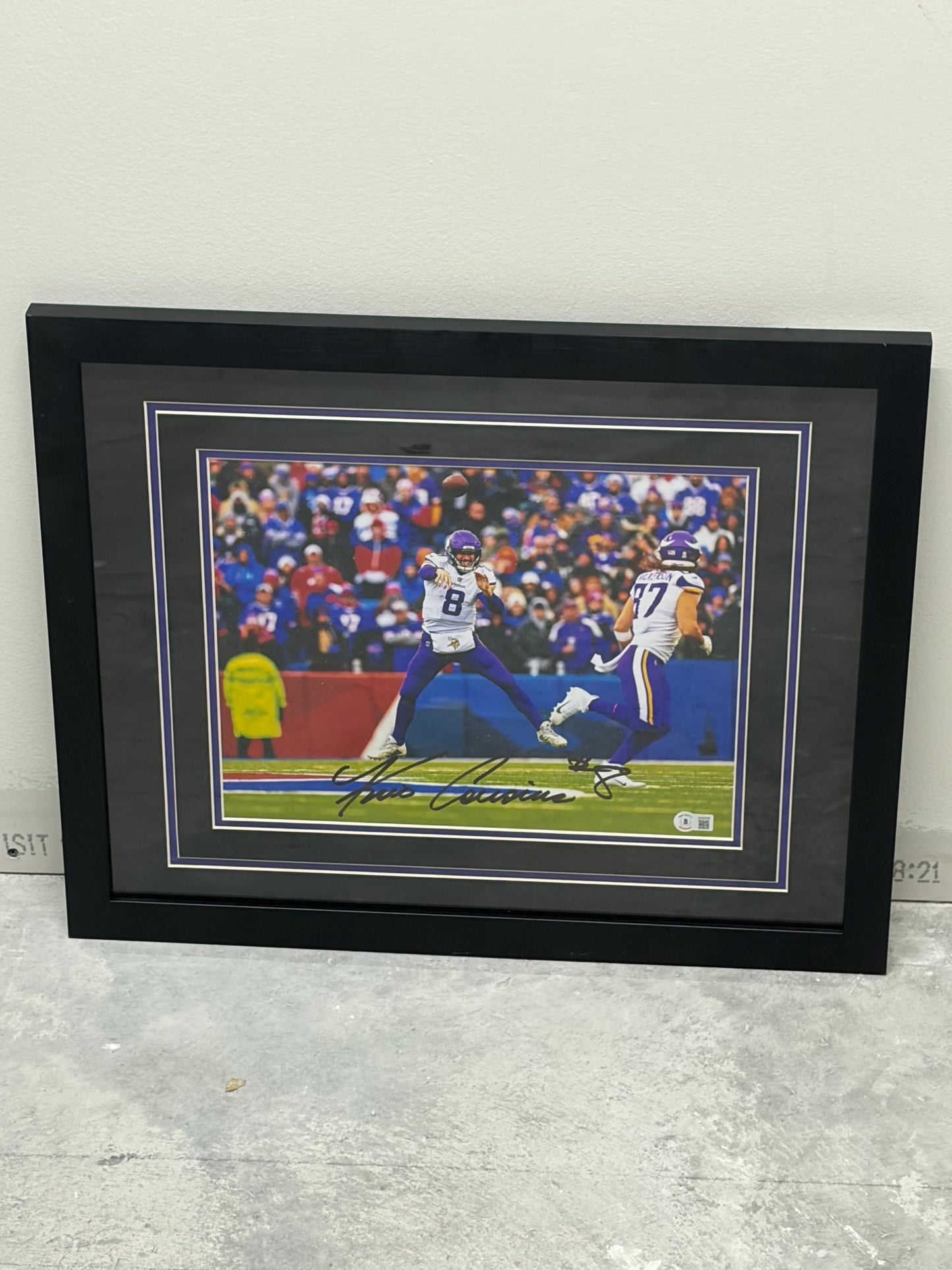 Kirk Cousins Beckett Certified Auto Frame + Matte