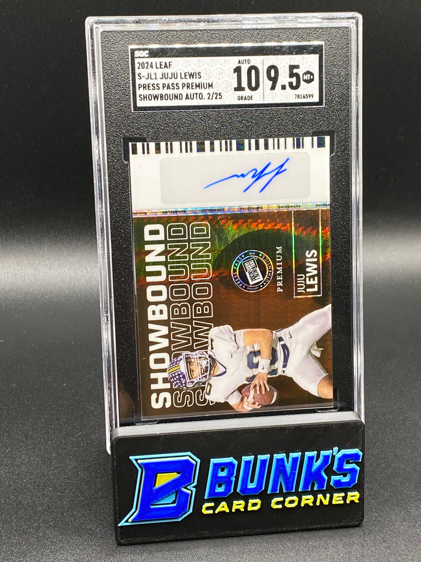 2024 Juju Lewis Press Pass Premium Showbound Auto. 2/25 SGC 10/9.5 (Box B61)