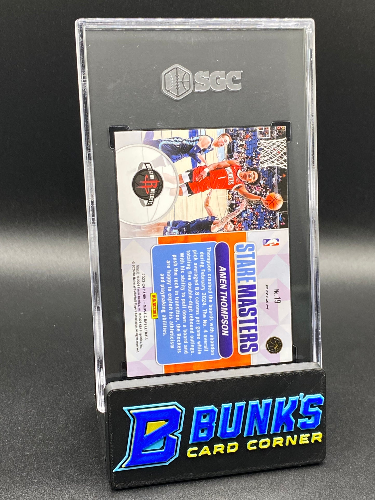 2023-24 Amen Thompson Stare Masters Mosaic Prizm RC SGC 10 (Box B62)
