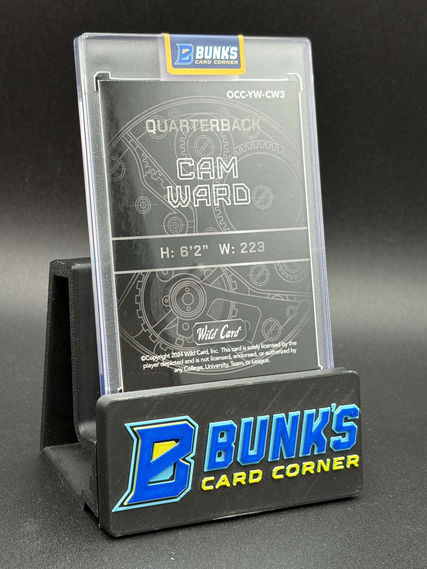 2024 Cam Ward Wild Card Rookie 1/1 Gold QB1 On The Clock