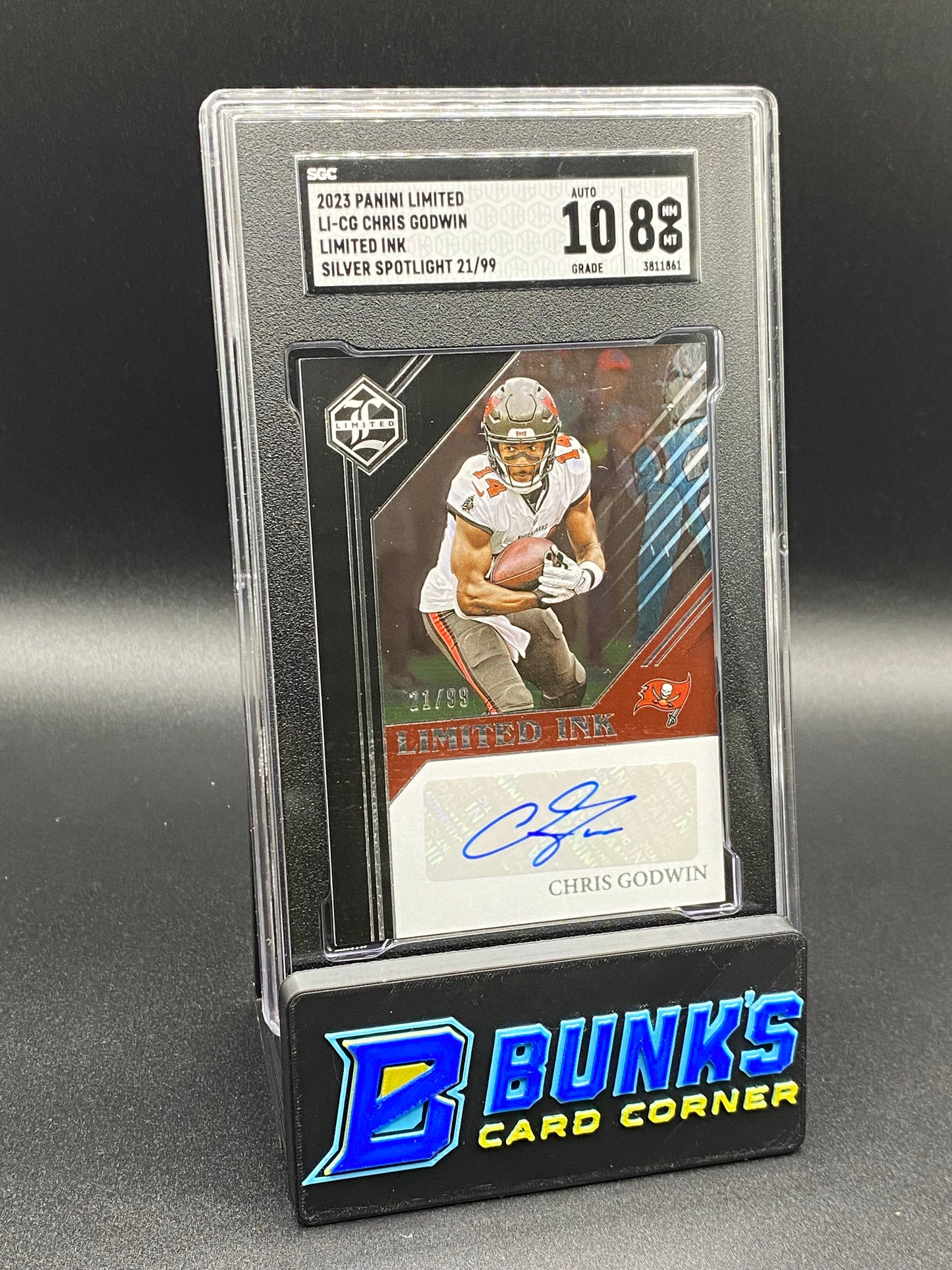 2023 Chris Godwin Limited Ink Silver Spotlight Auto. SGC 10/8 (Box A4)