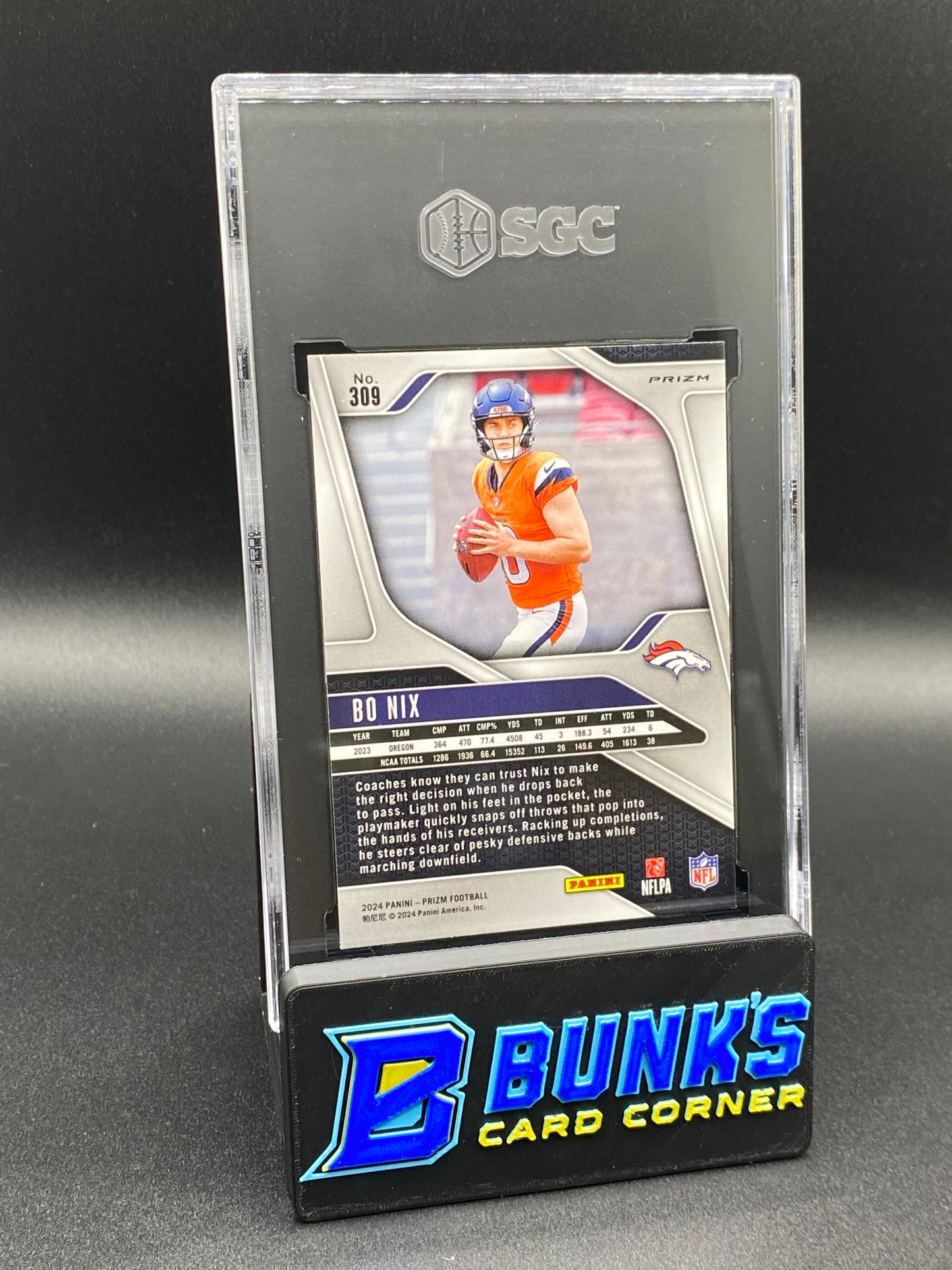2024 Bo Nix Green Prizm RC SP SGC 9.5 (Box A4)