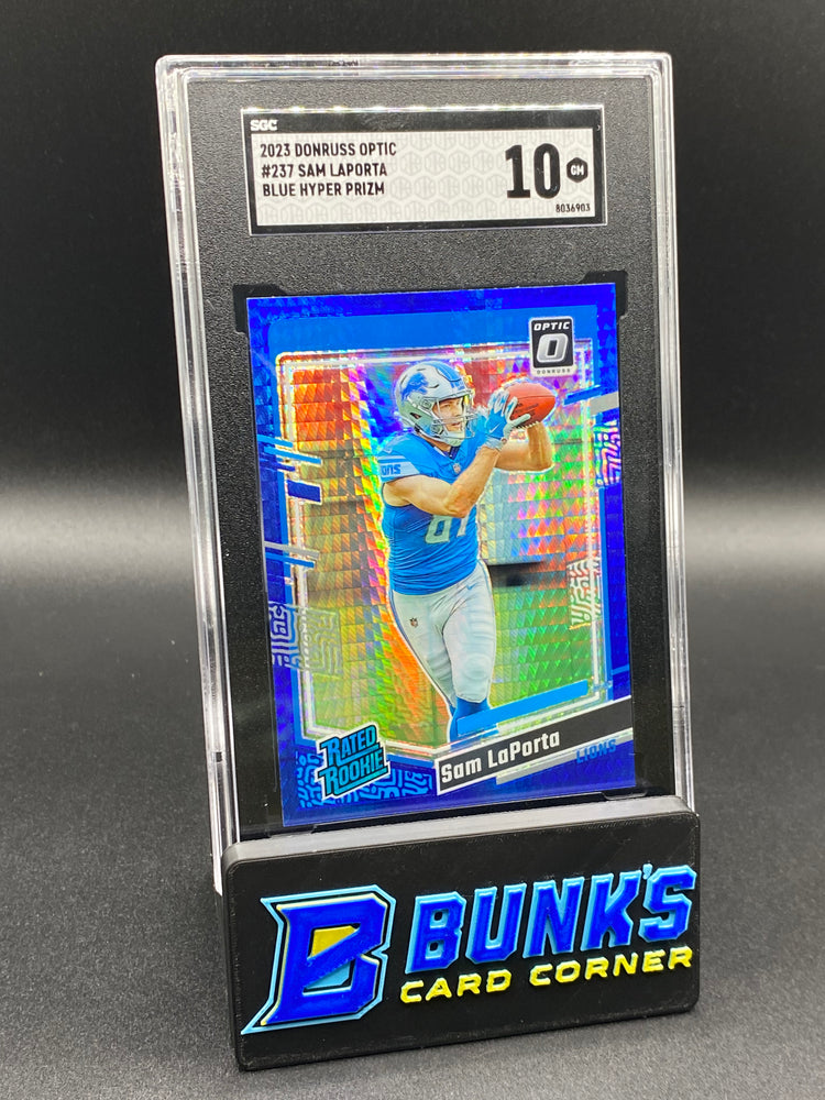 2023 Sam LaPorta Blue Hyper Prizm RC SGC 10
