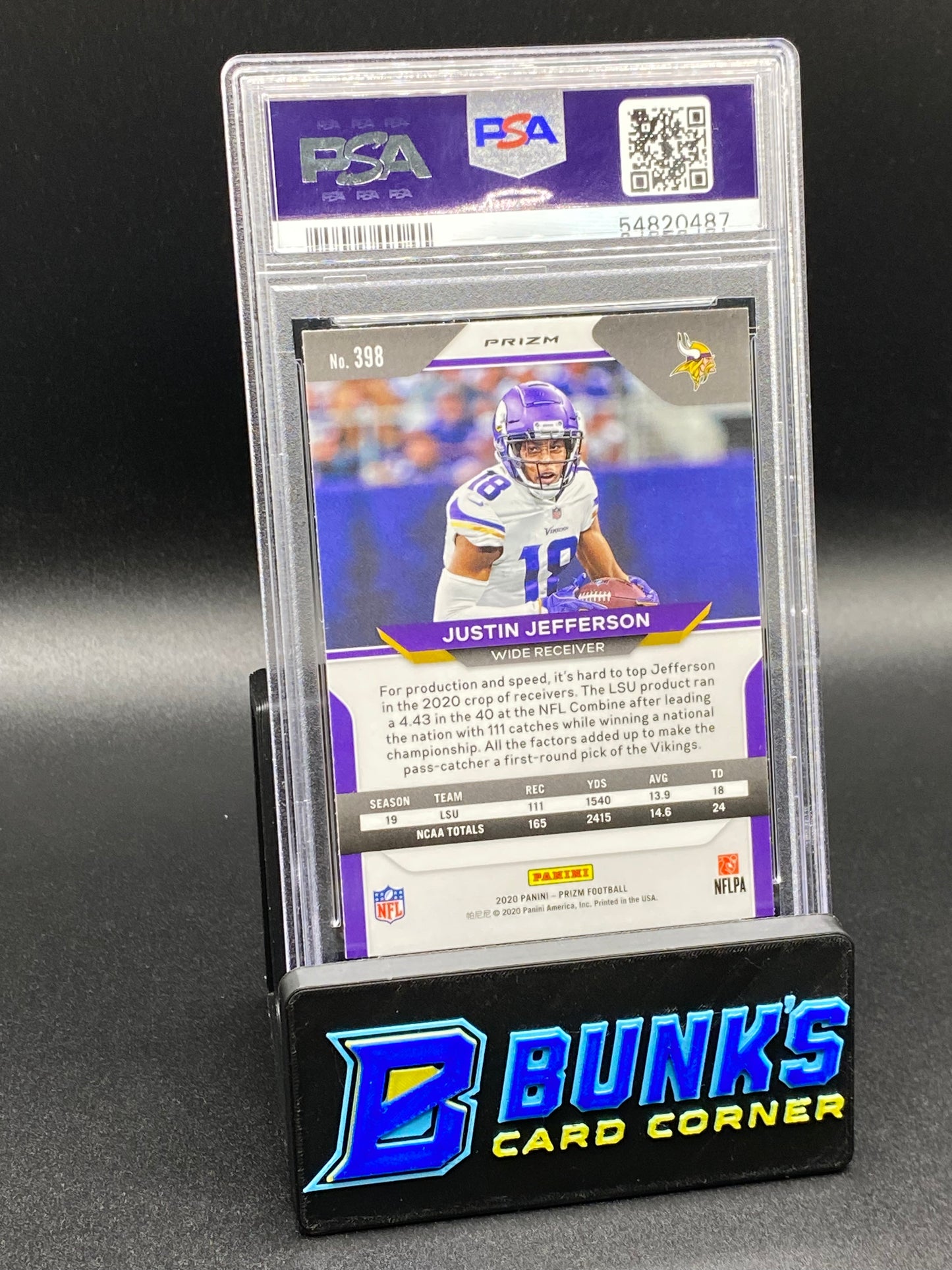 2020 Justin Jefferson Orange Ice RC PSA 9 (Box A5)