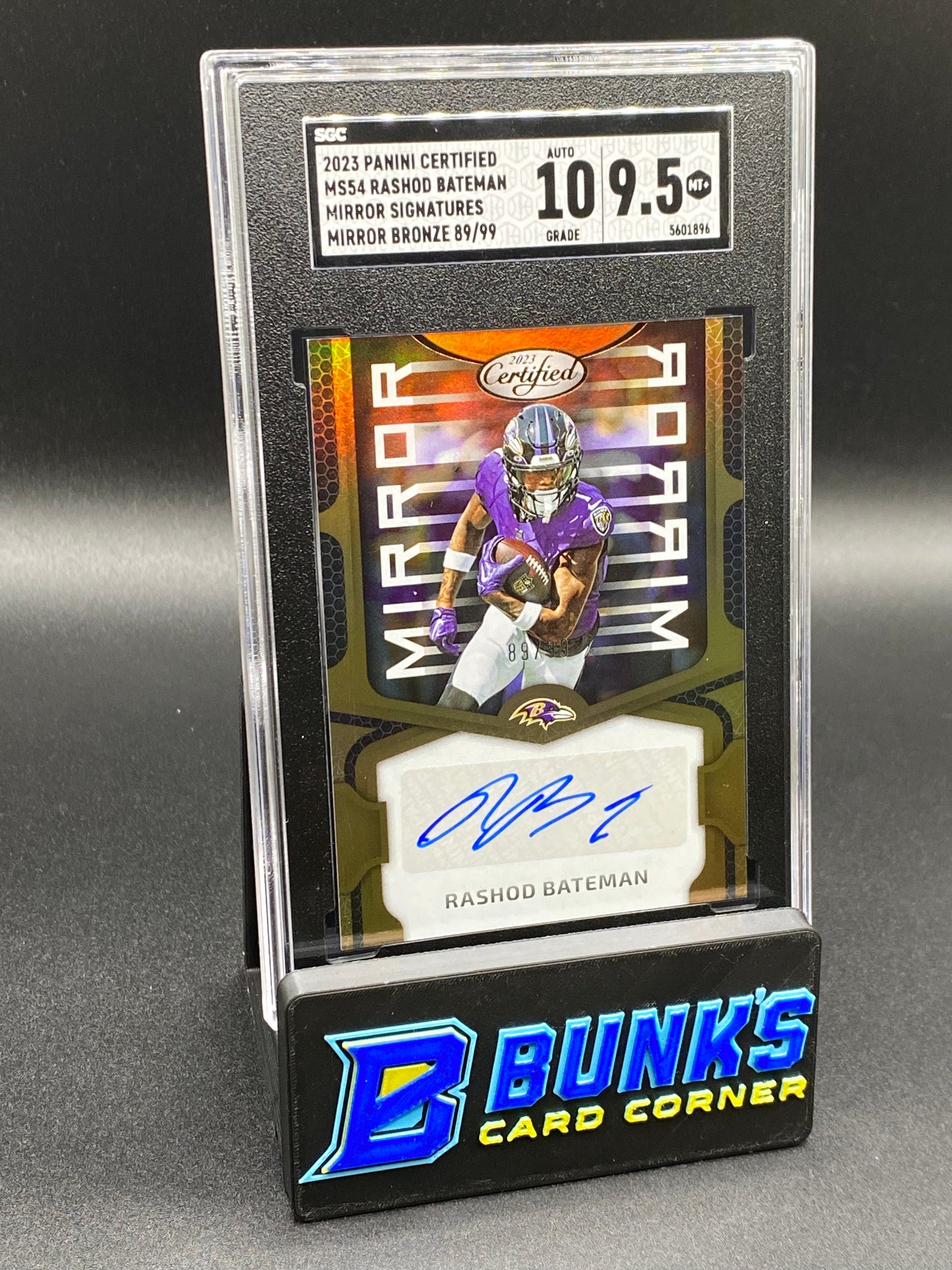 2023 Rashod Bateman Mirror Sig. Mirror Bronze SGC 10/9.5 (Box A6)