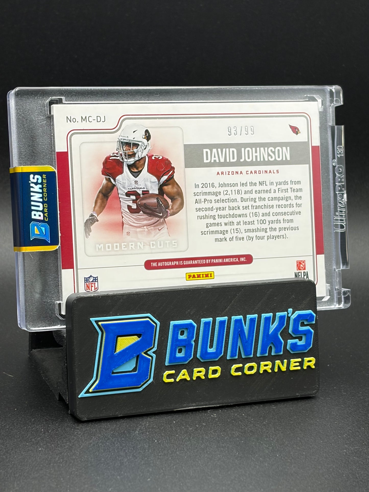 2017 David Johnson Donruss Certified Cuts Modern Cuts Patch Auto 93/99