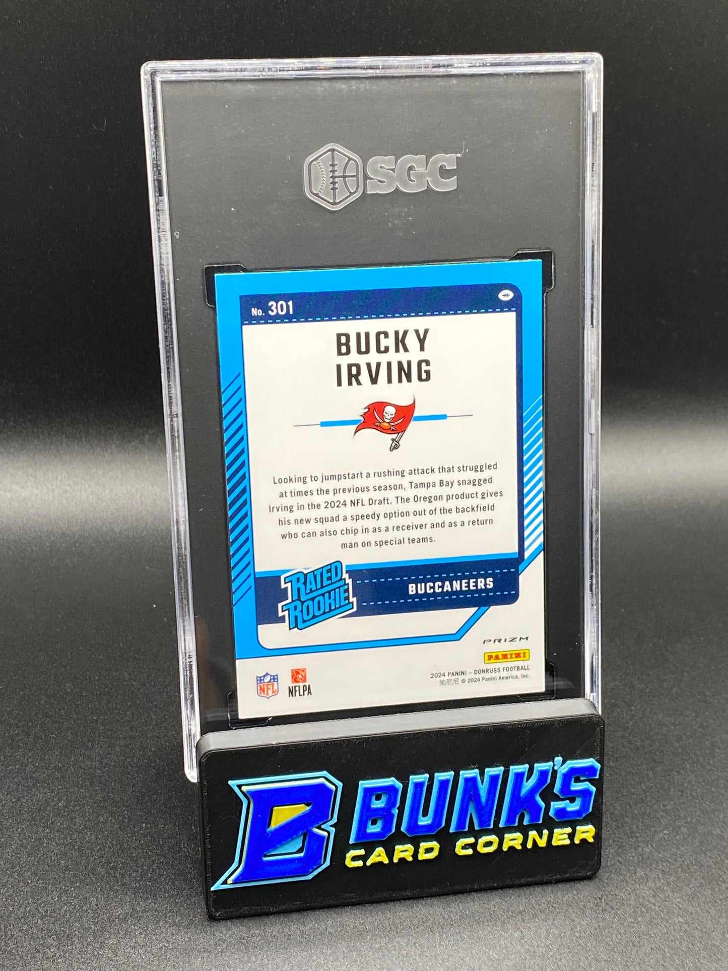 2024 Bucky Irving Optic Preview Blue Scope Prizm RC SGC 10 (Box A6)