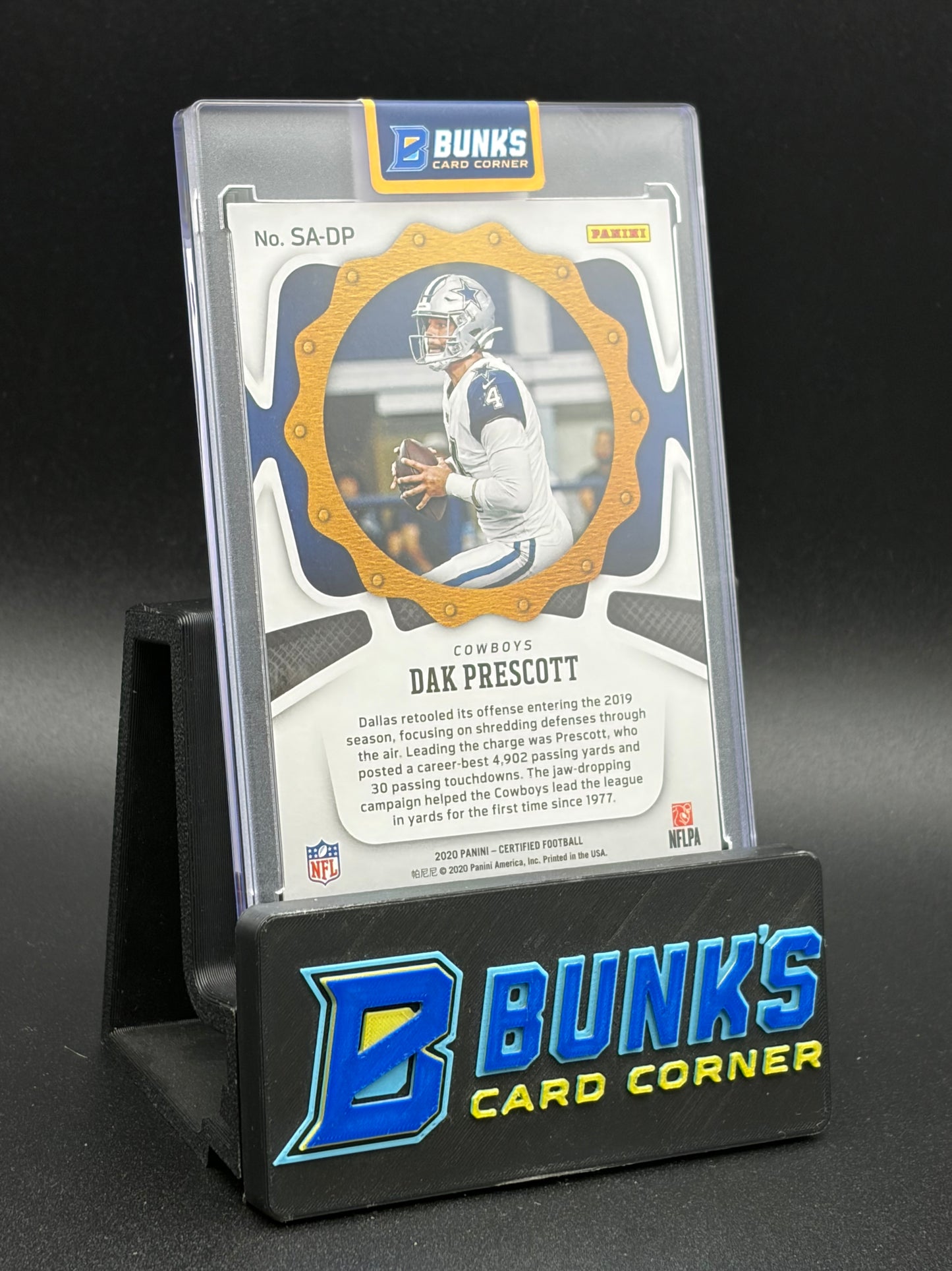 2020 Dak Prescott Certified Panini Gold Seal of Approval 5/25