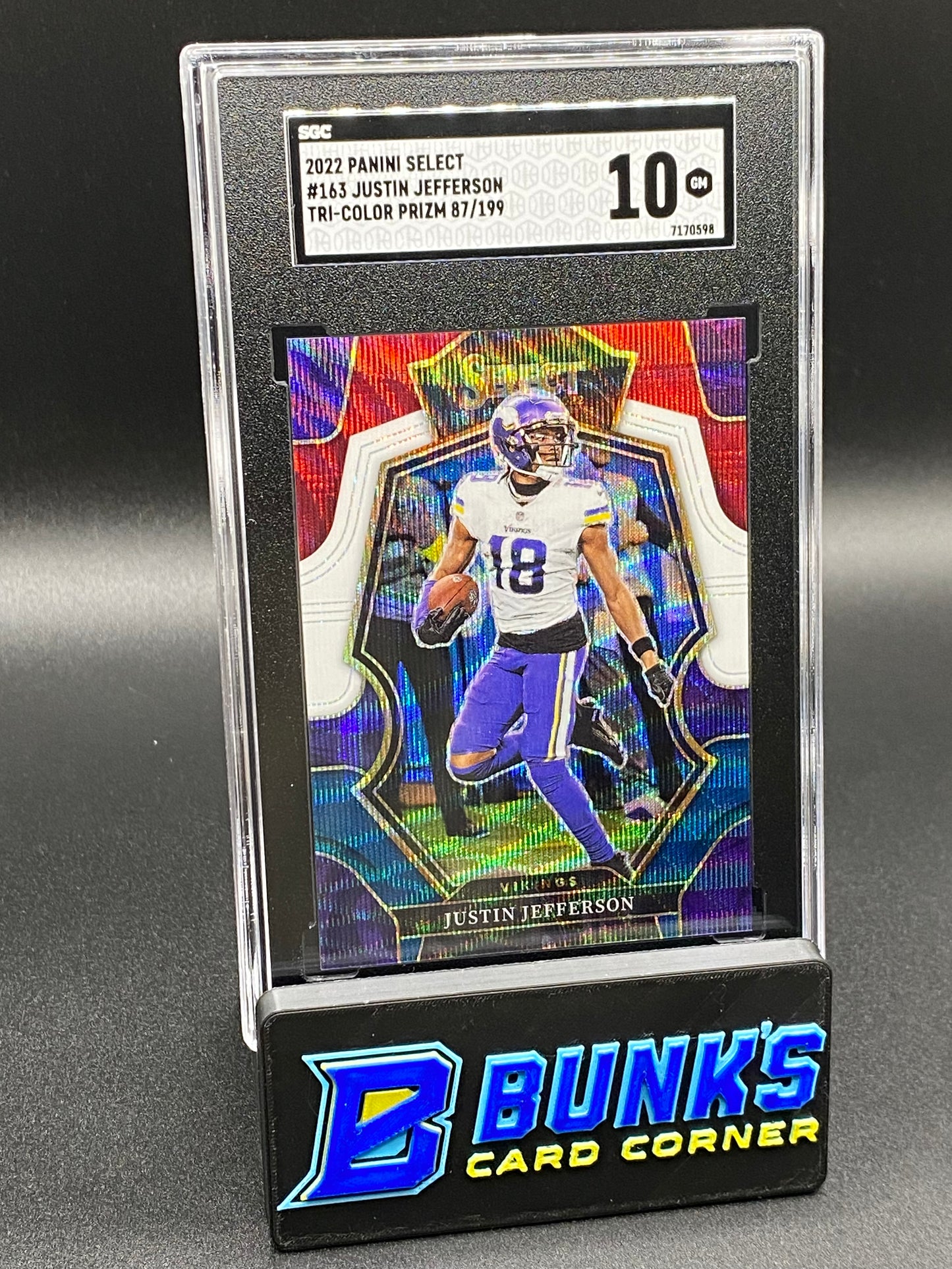 2022 Justin Jefferson Tri-Color Prizm SGC 10 (Box A11)