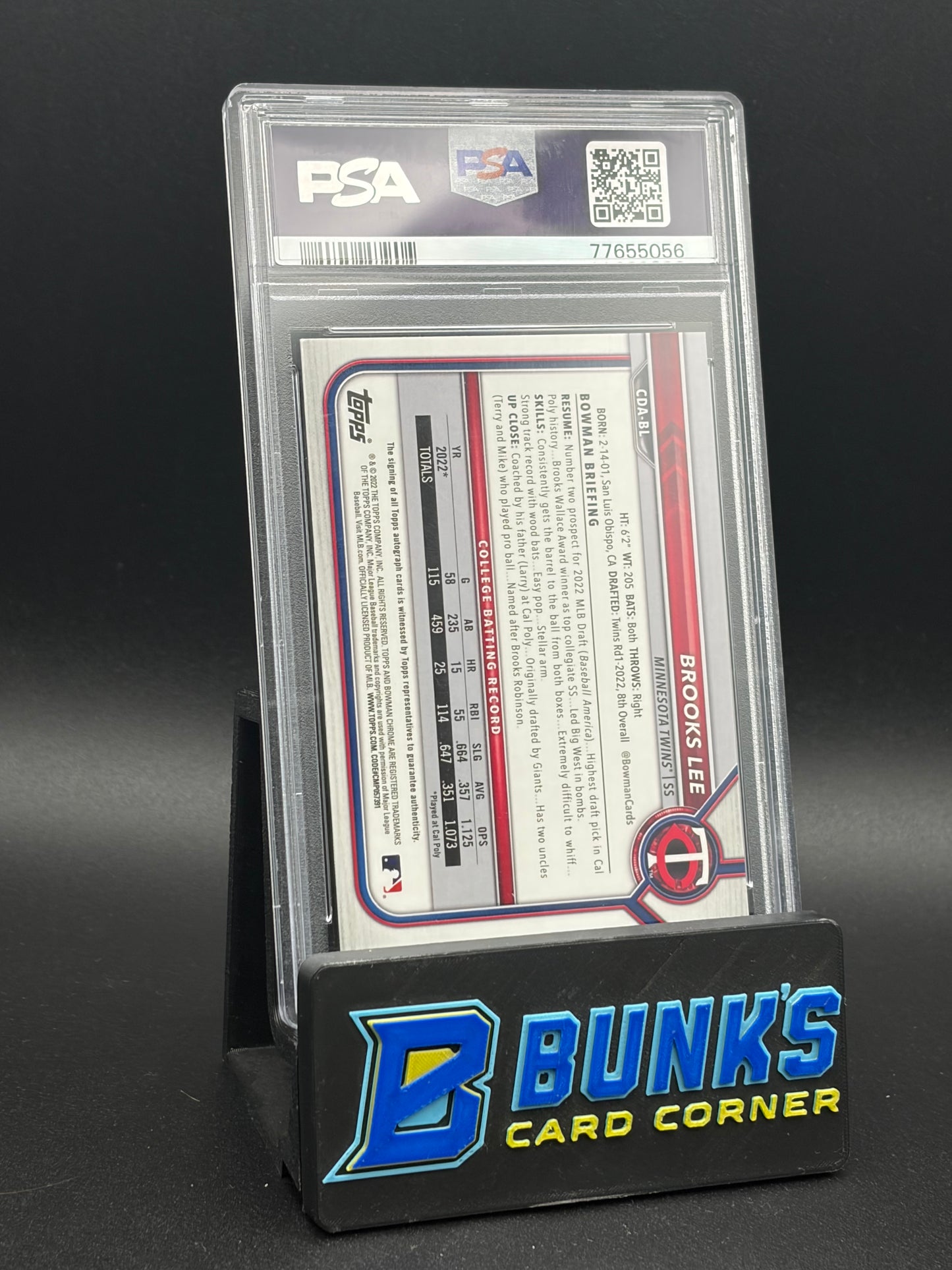 2022 Lee Brooks AU Blue Wave Refractor PSA 10 Auto 10 3/150 RC