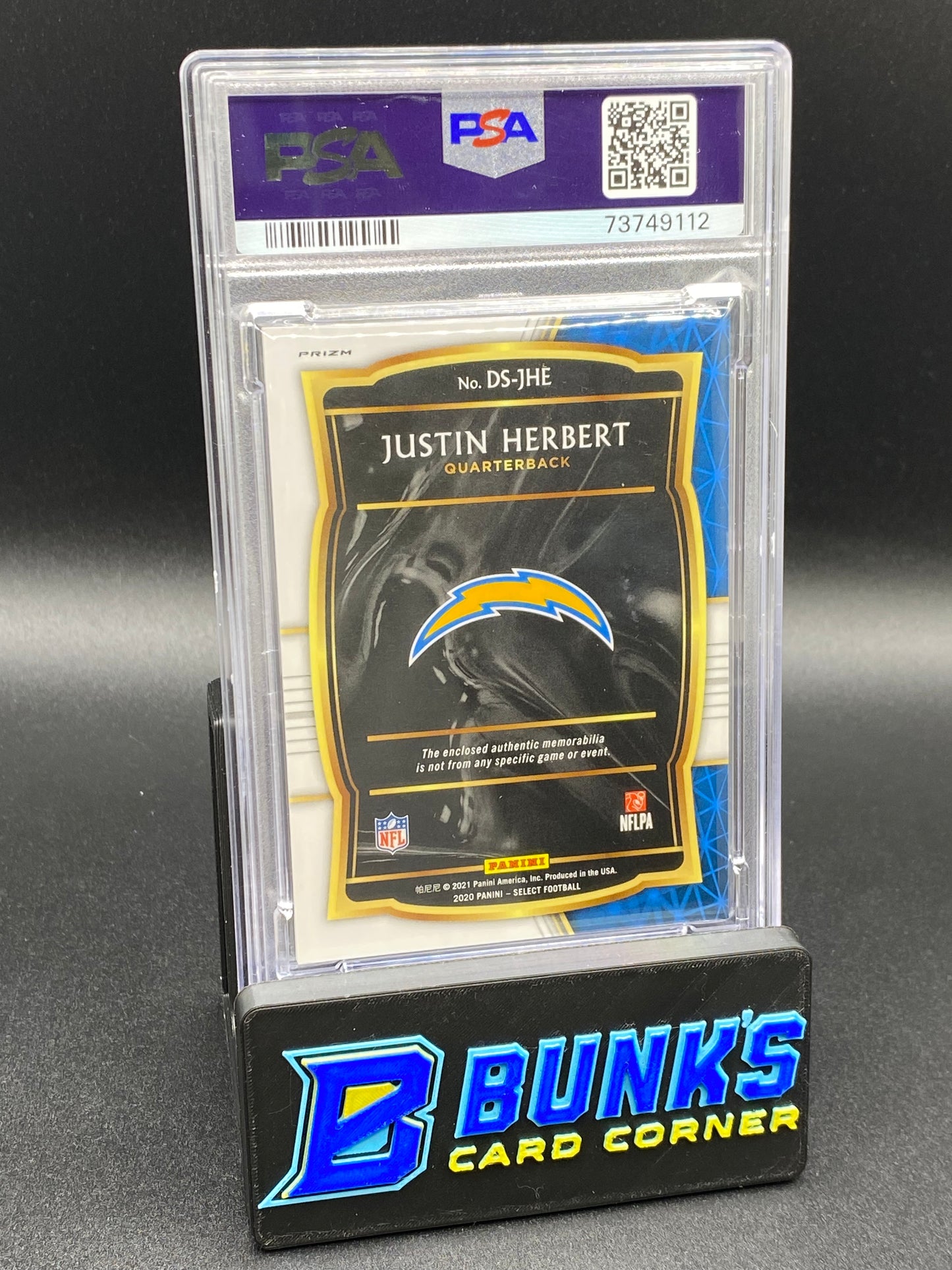 2020 Justin Herbert Draft Select PSA 9