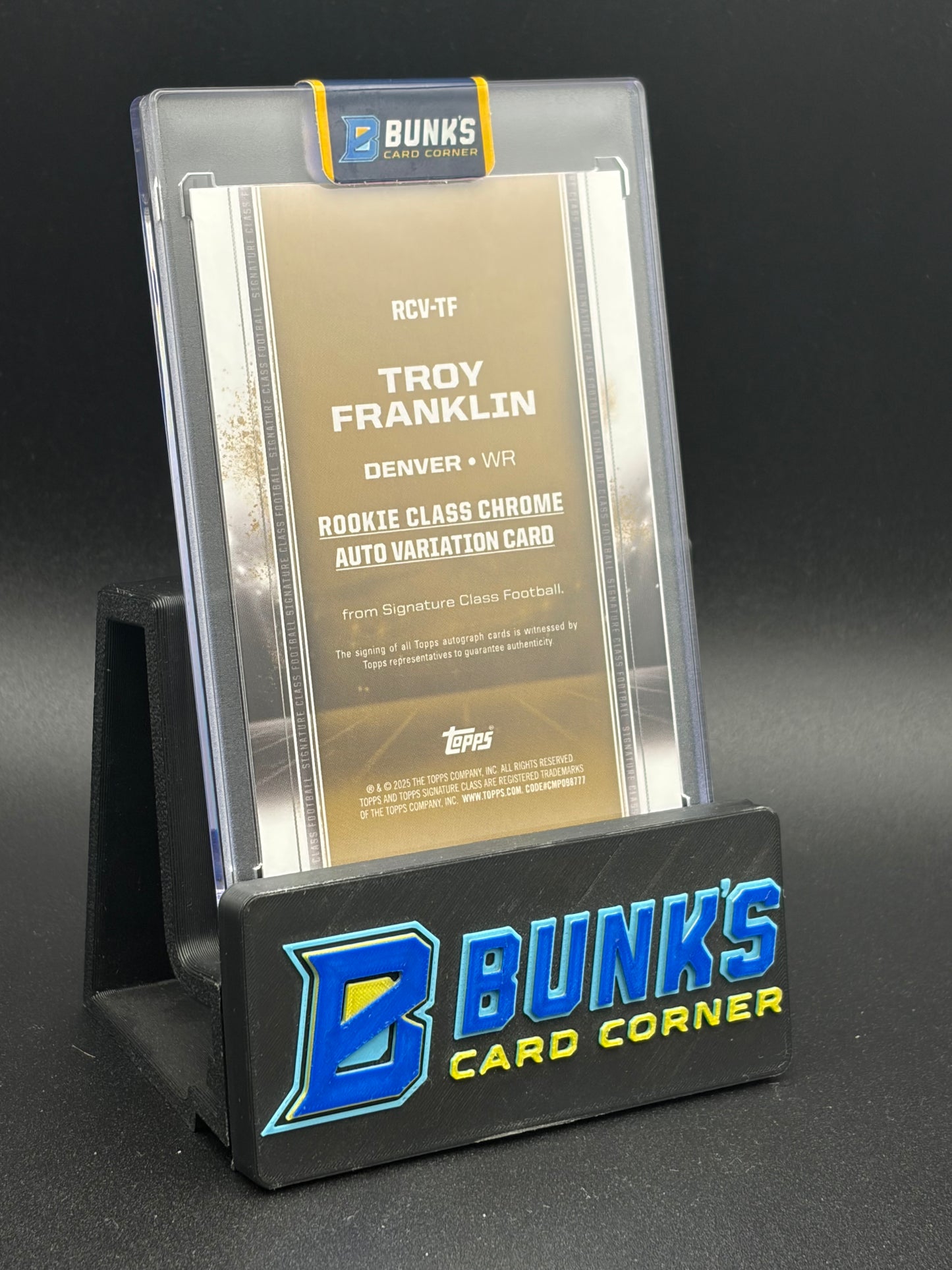 2025 Troy Franklin Rookie Class Chrome Auto Variation RC 12/50