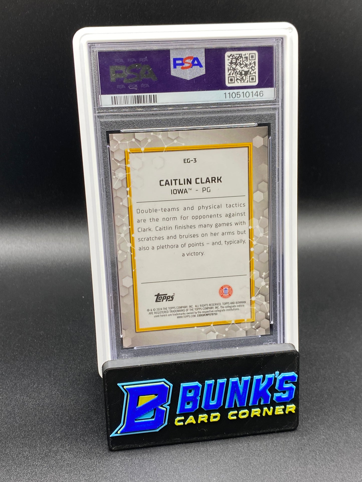 2023 Caitlin Clark Elements/Game Orange Ref. PSA 9