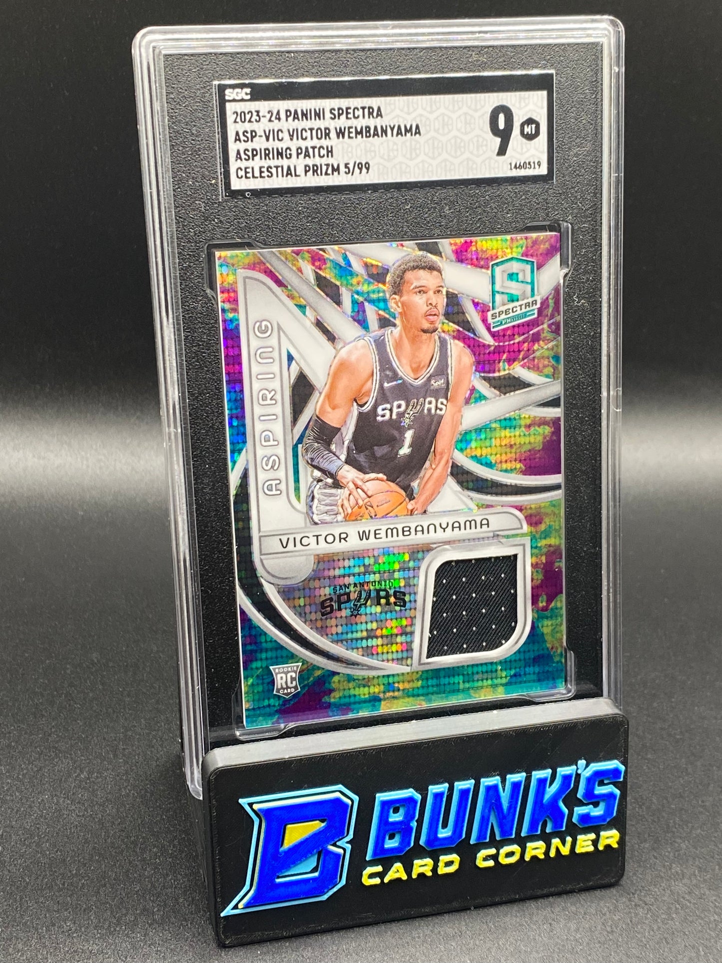 2023-24 Victor Wembanyama Aspiring Patch Celestial Prizm RC SGC 9