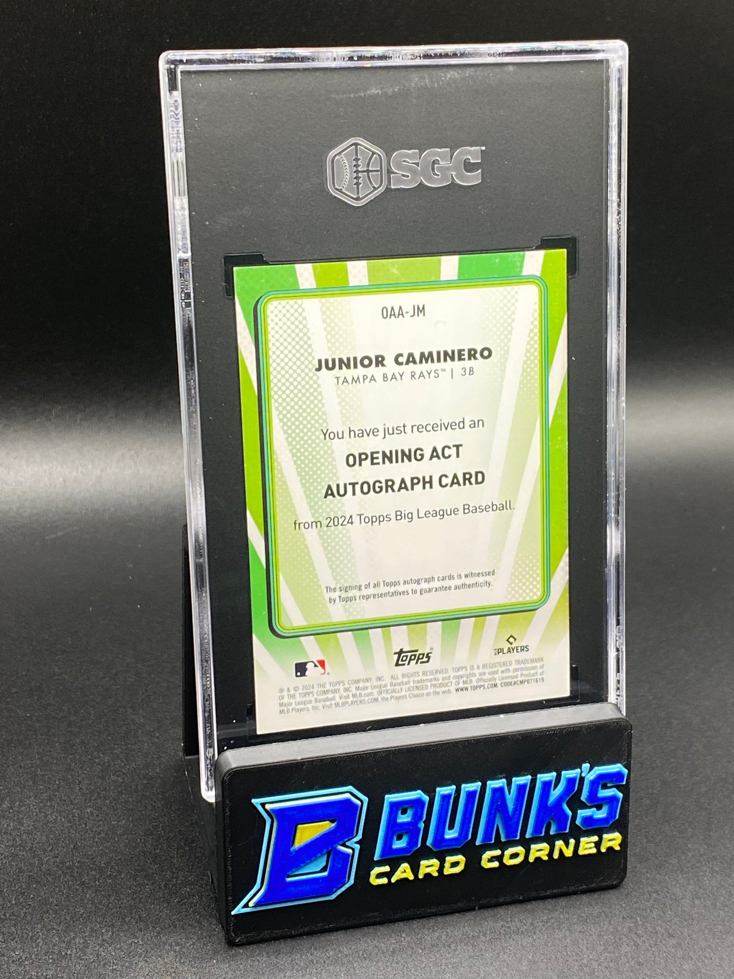 2024 Junior Caminero Opening Act Auto. RC SGC 10/9.5