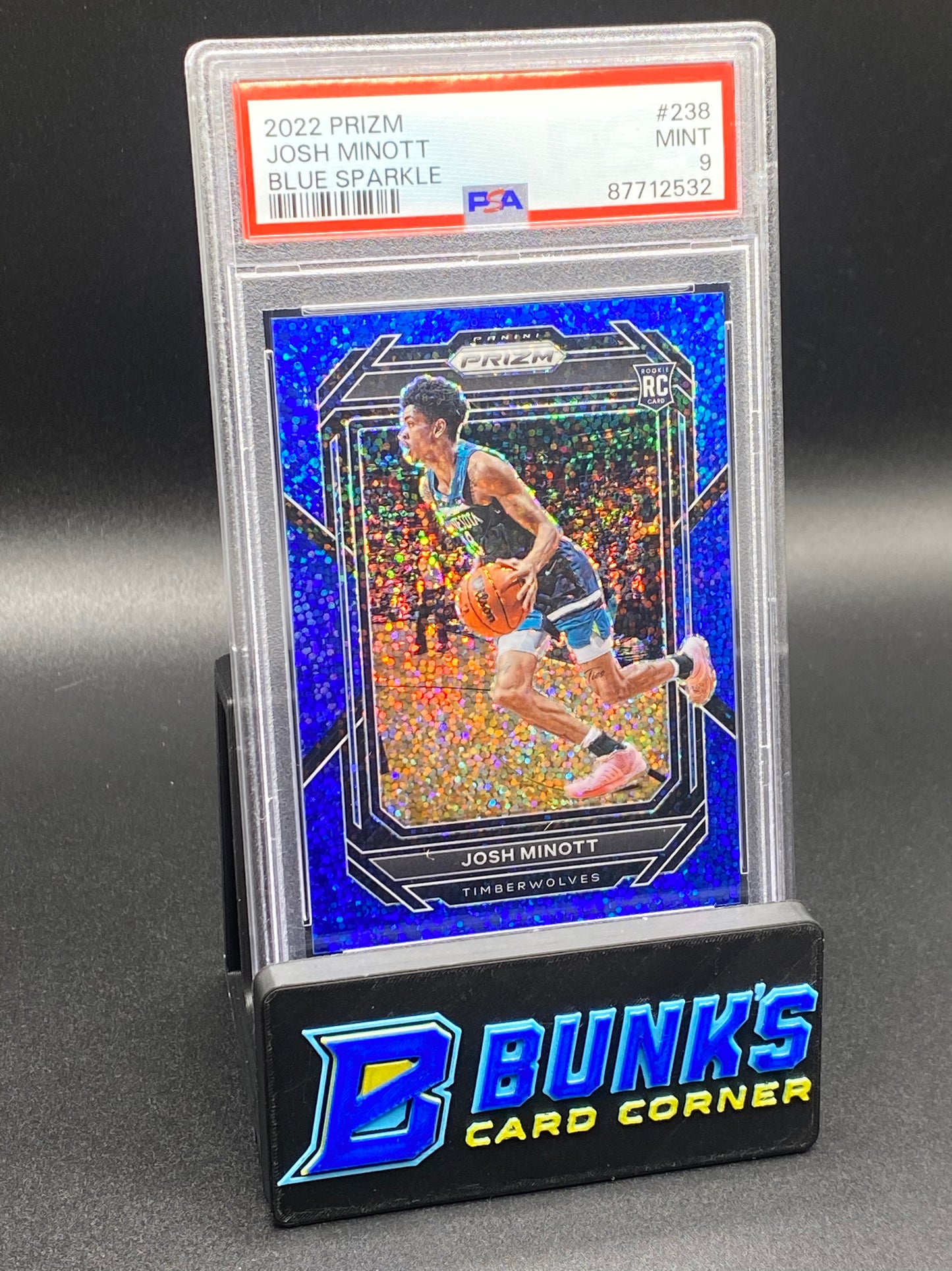 2022 Josh Minott Blue Sparkle RC SP PSA 9