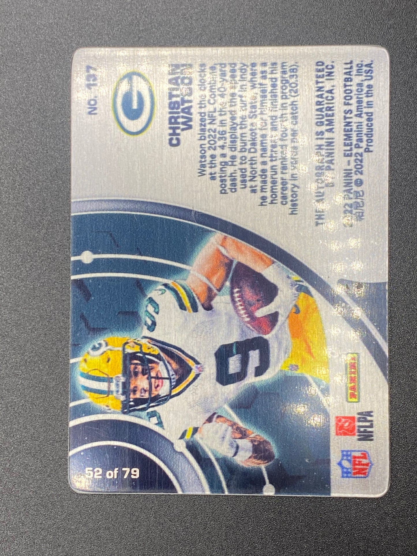 2022 Christian Watson RC Auto. Rookie Steel Sig.