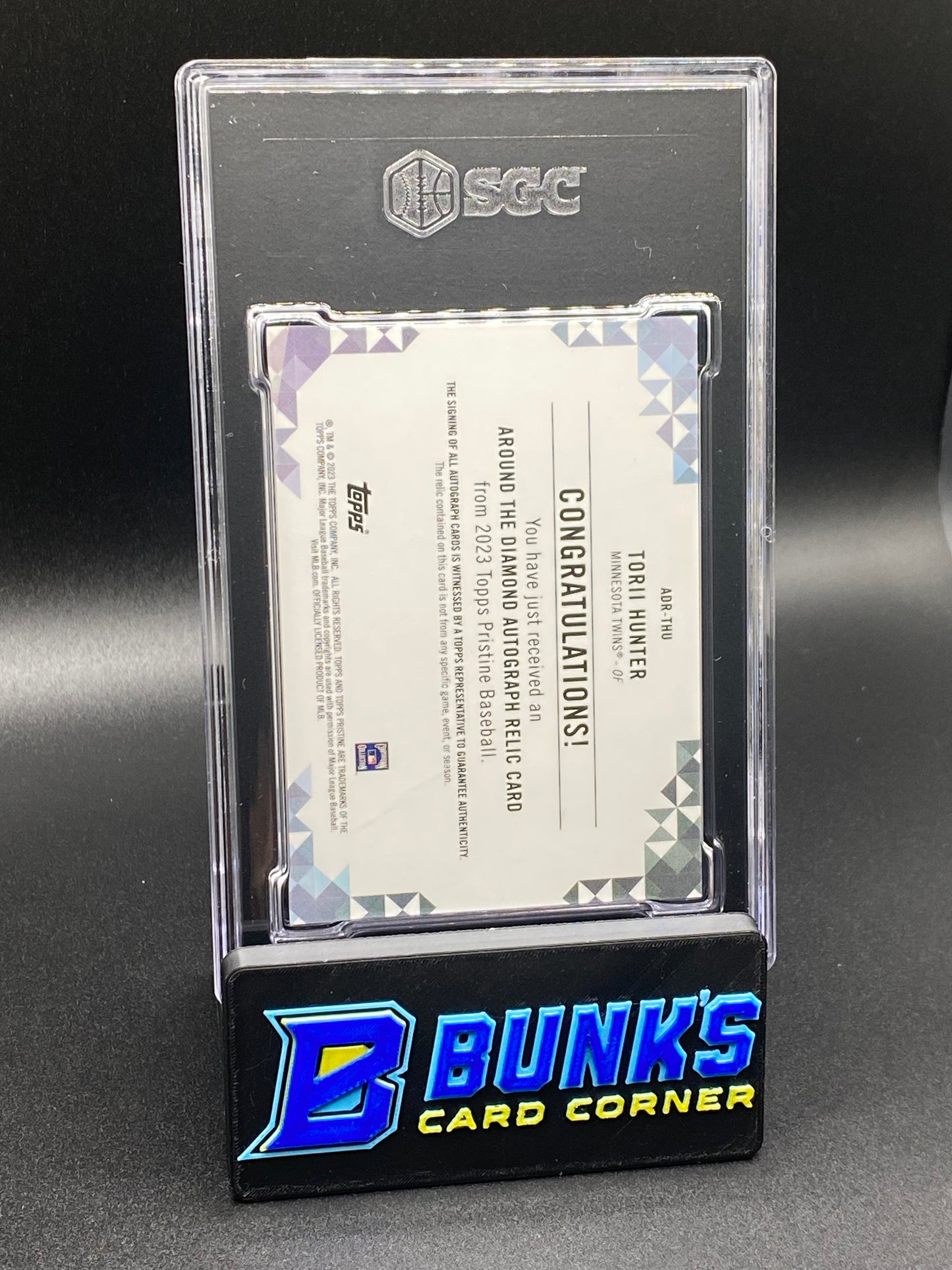 2023 Torii Hunter Around the Diamond Mat. Auto. Game Used SGC 10/10