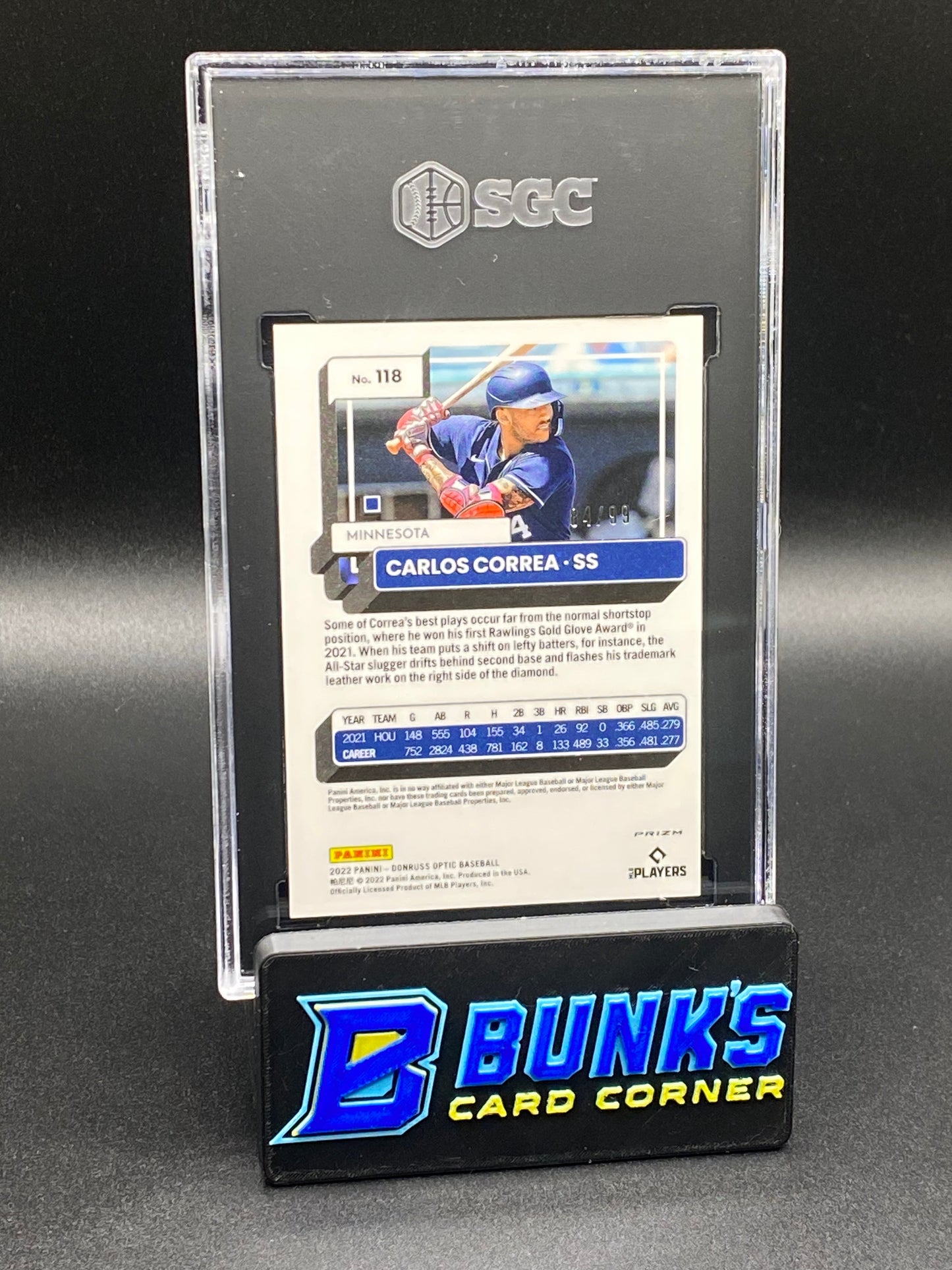 2022 Carlos Correa Red Dragon Prizm SP SGC 10