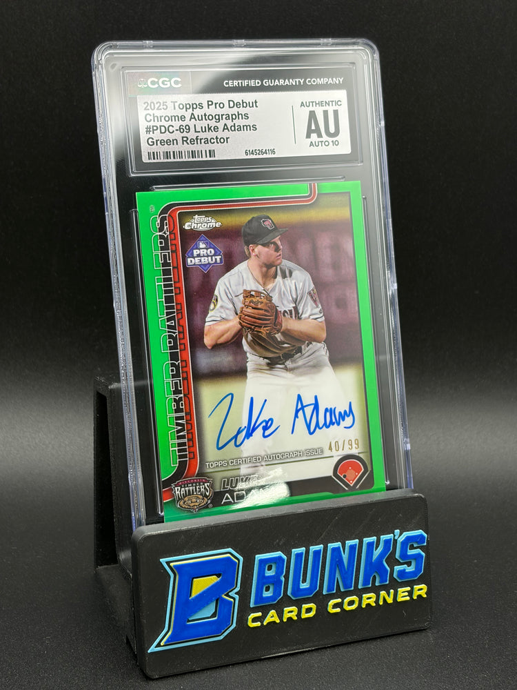 2025 Luke Adams Green Refractor CGC AU Auto 10 40/99