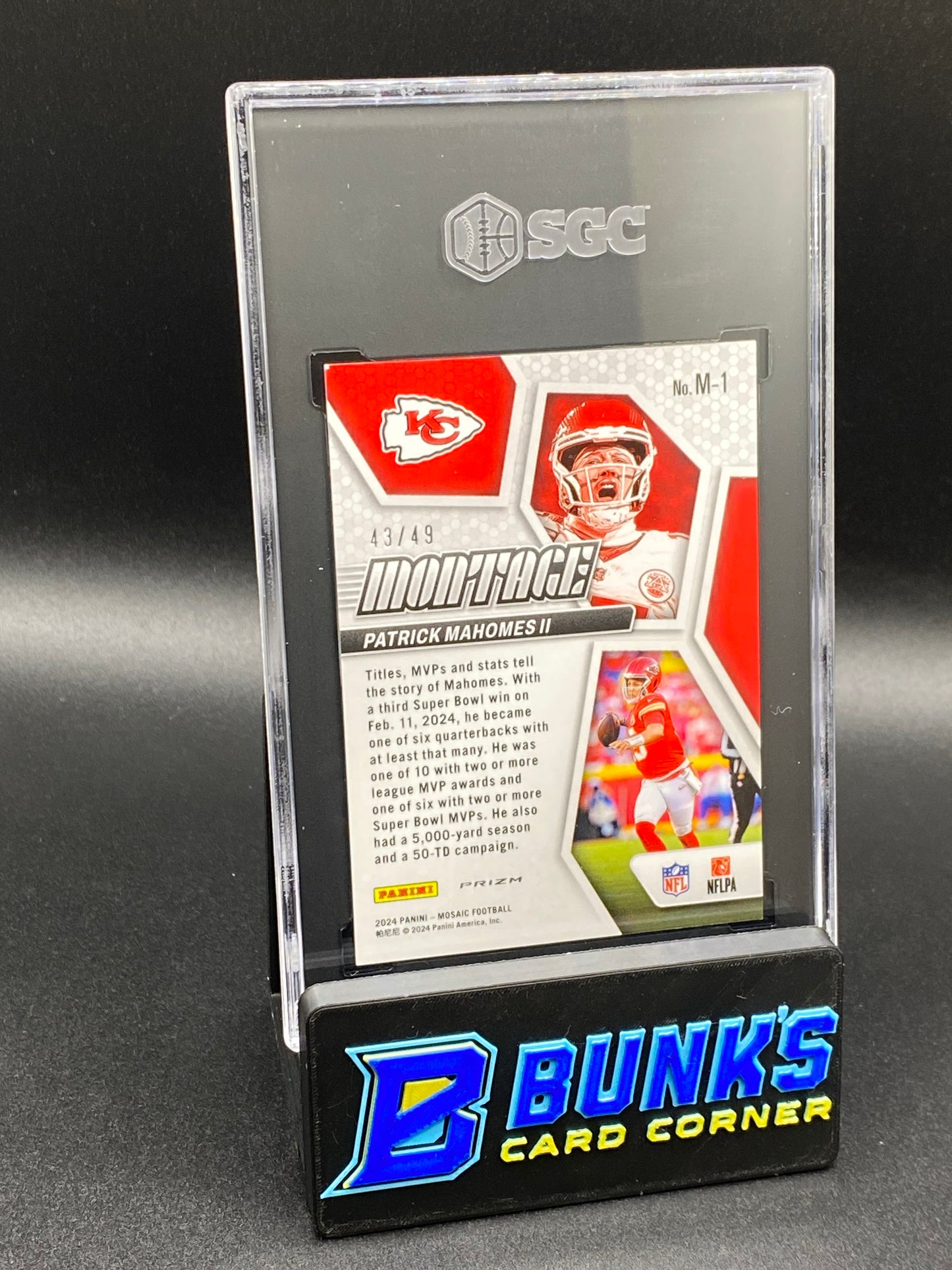 2024 Patrick Mahomes II Montage Purple Prizm SGC 85 (Box A13)