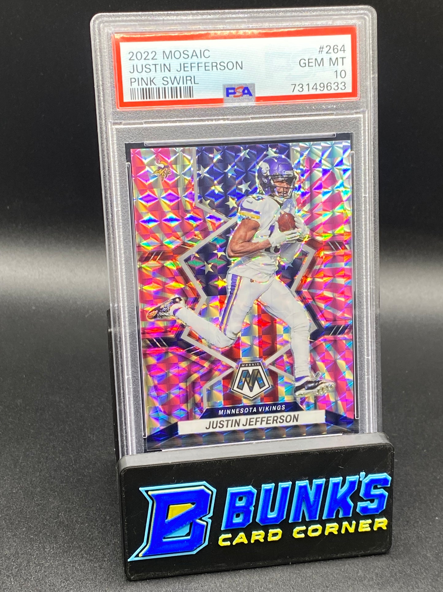 2022 Justin Jefferson Pink Swirl PSA 10