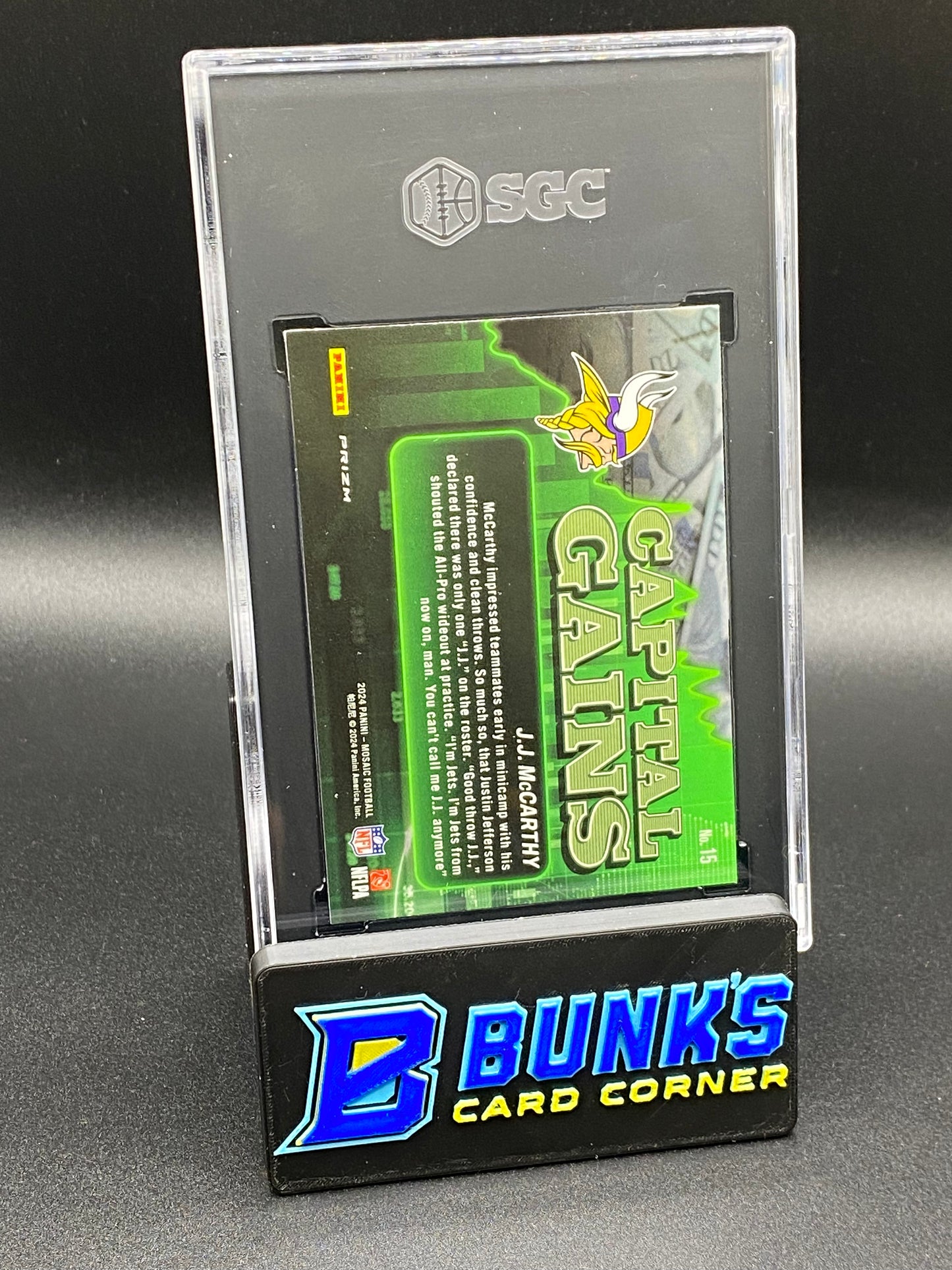 2024 JJ McCarthy Capital Gains Silver Prizm RC SGC 10 (Box A13)