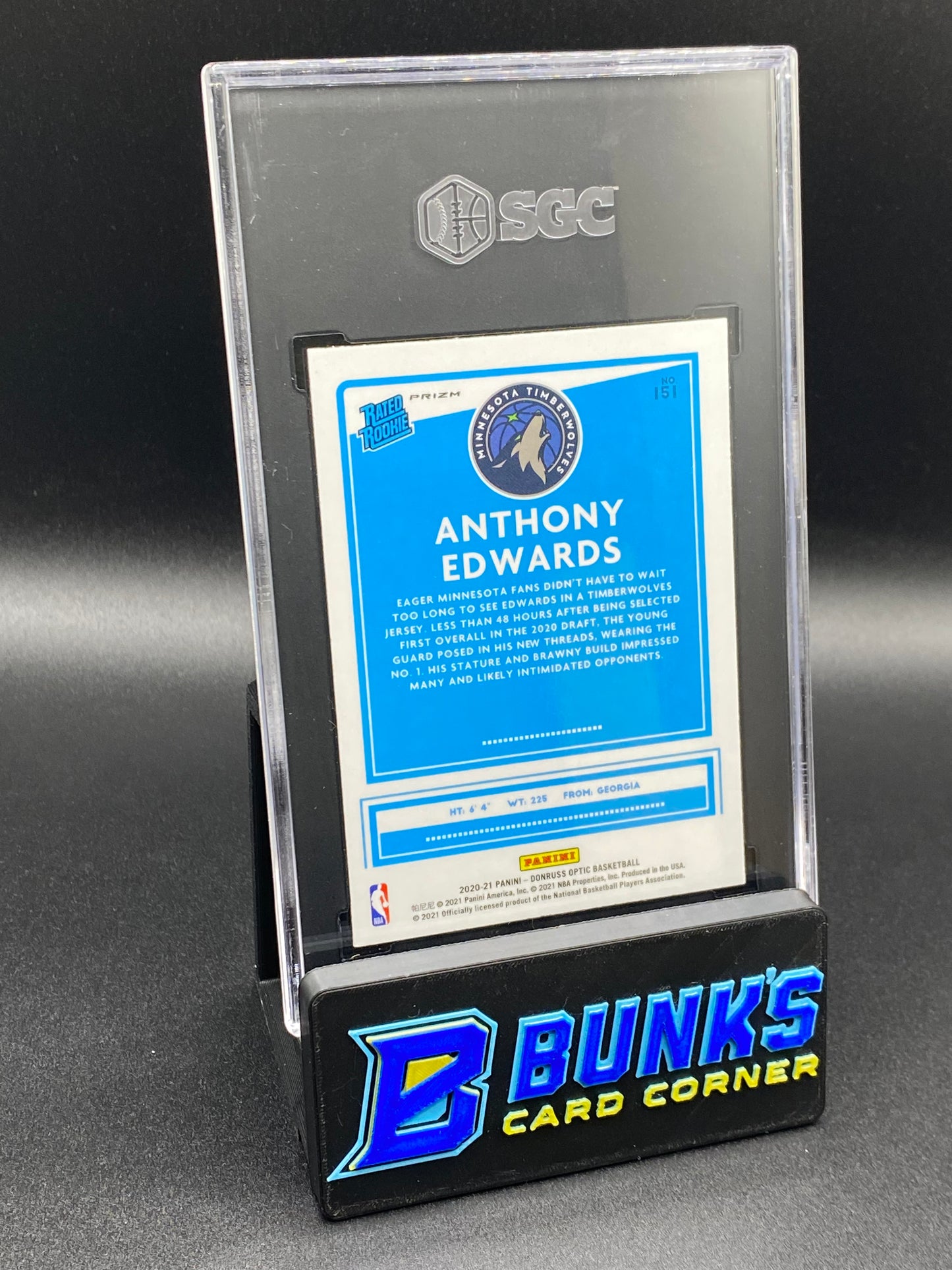 2020-21 Anthony Edwards Pink Hyper Prizm RC SGC 9.5 (Box B63)