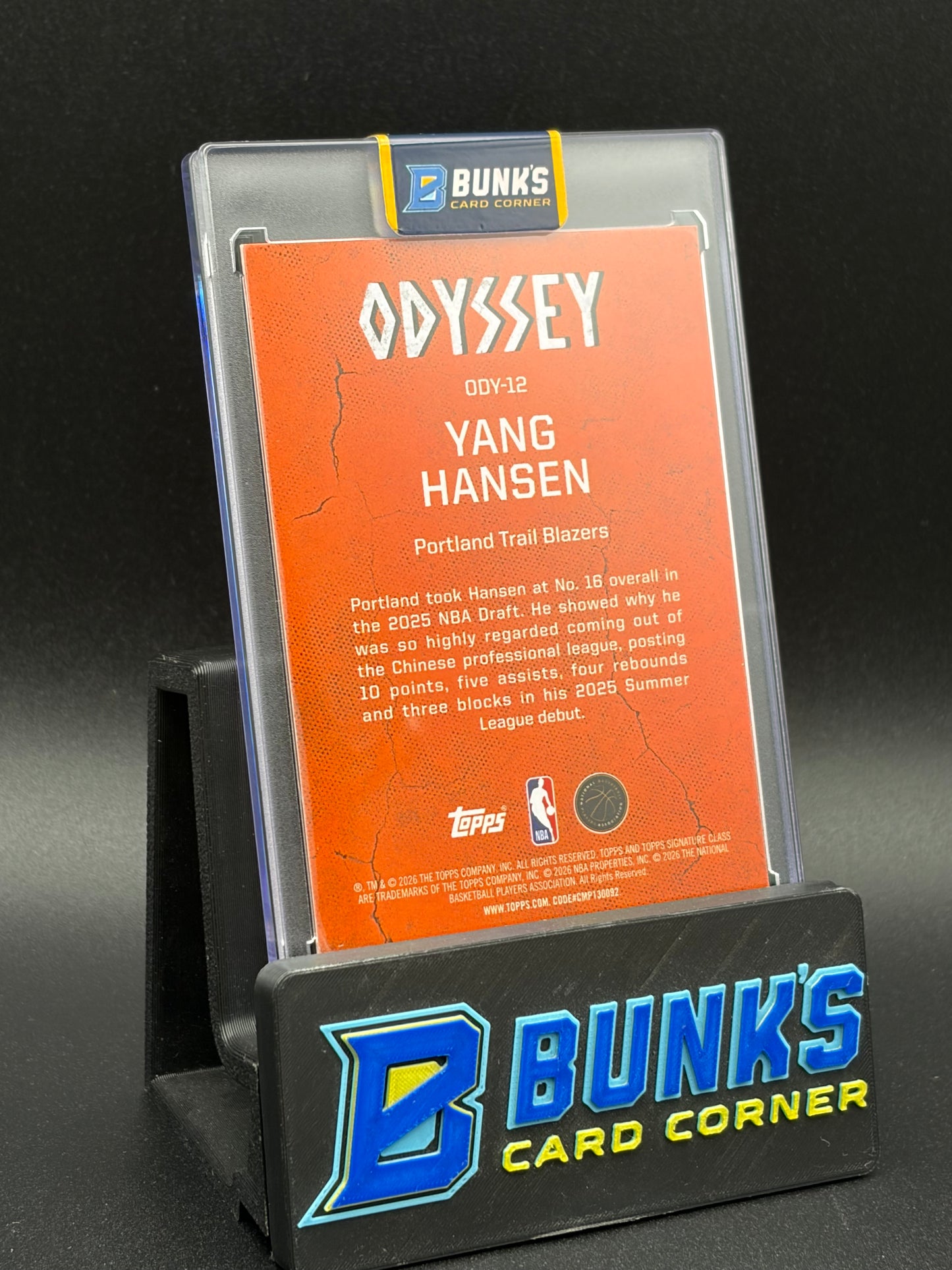 2026 Yang Hansen Odyssey Topps Signature RC