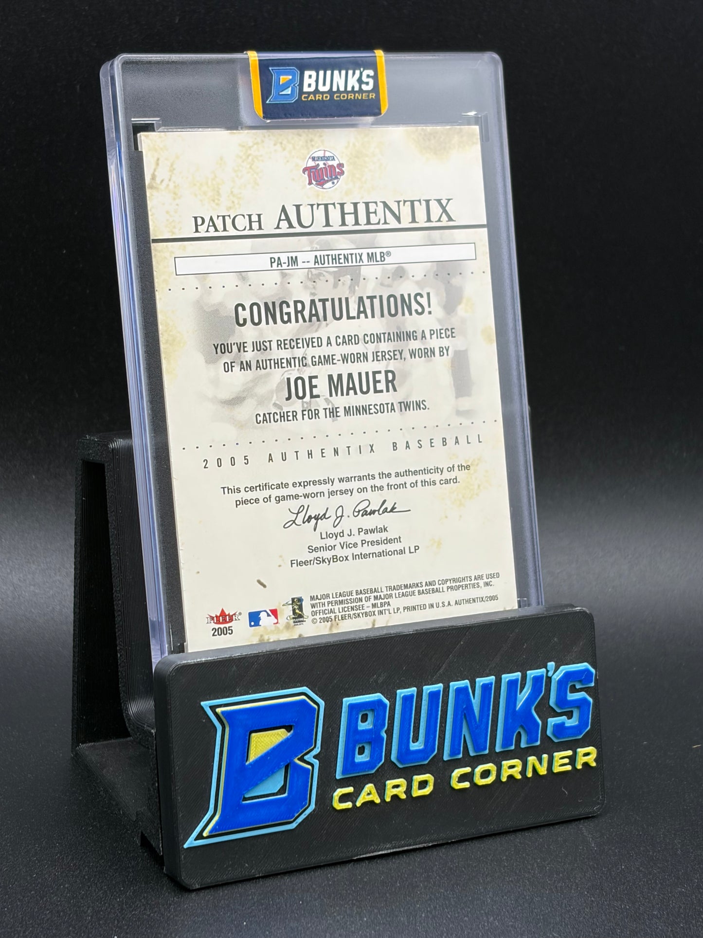 2005 Joe Mauer Patch AU 3 Color Jersey 3/75