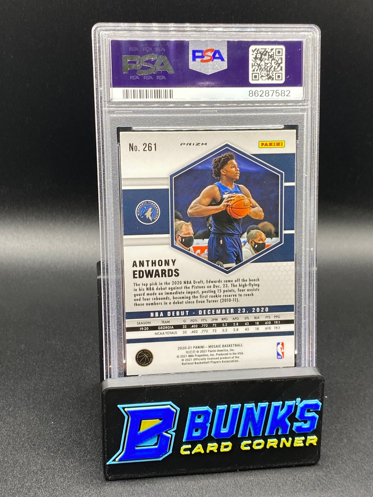 2020 Anthony Edwards Green Mosiac RC PSA 9 (Box B63)