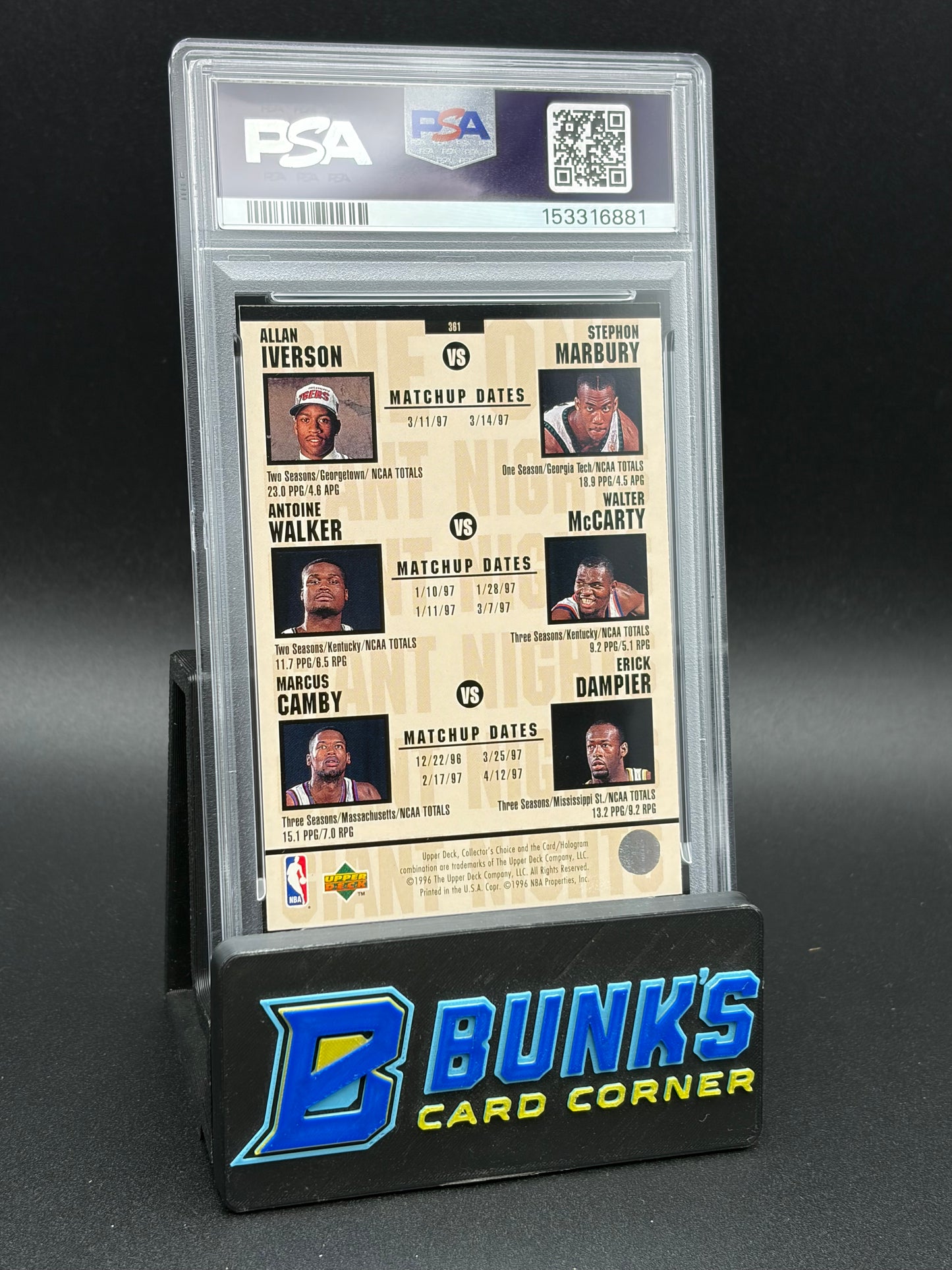 1996 Kobe Bryant & Shareef Abdur-Rahim One on One Collectors Choice