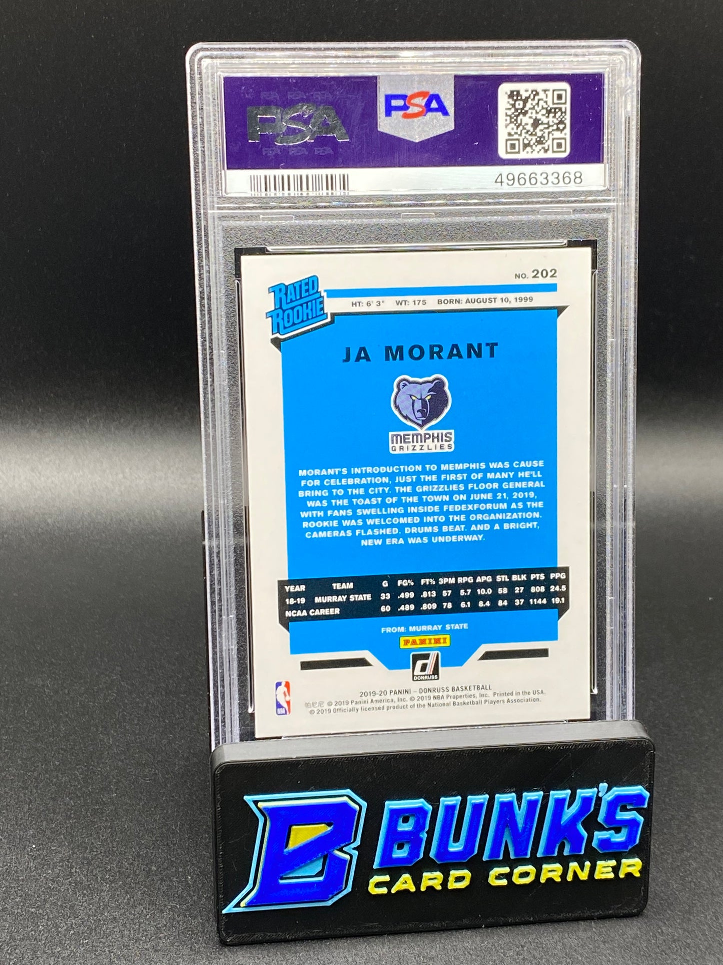 2019 Ja Morant RC PSA 10 (Box A18)