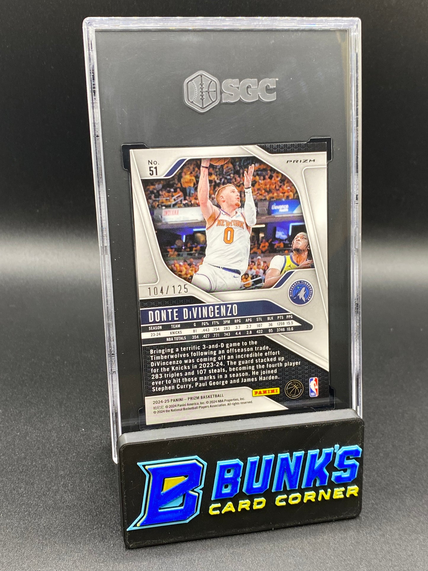 2024-25 Donte Divincenzo Orange Fast Break Prizm SGC 9.5