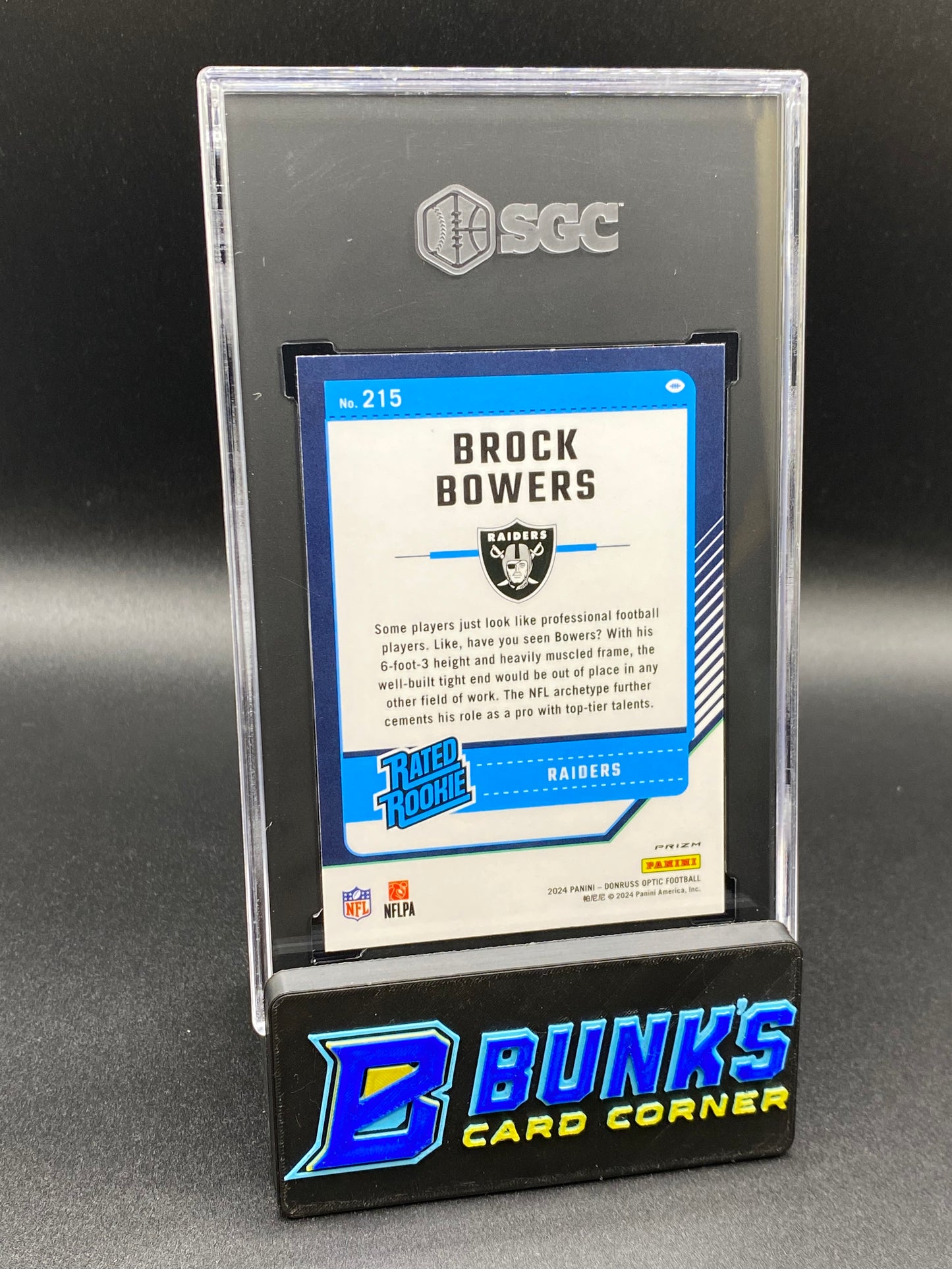 2024 Brock Bowers Purple Shock Prizm SGC 10
