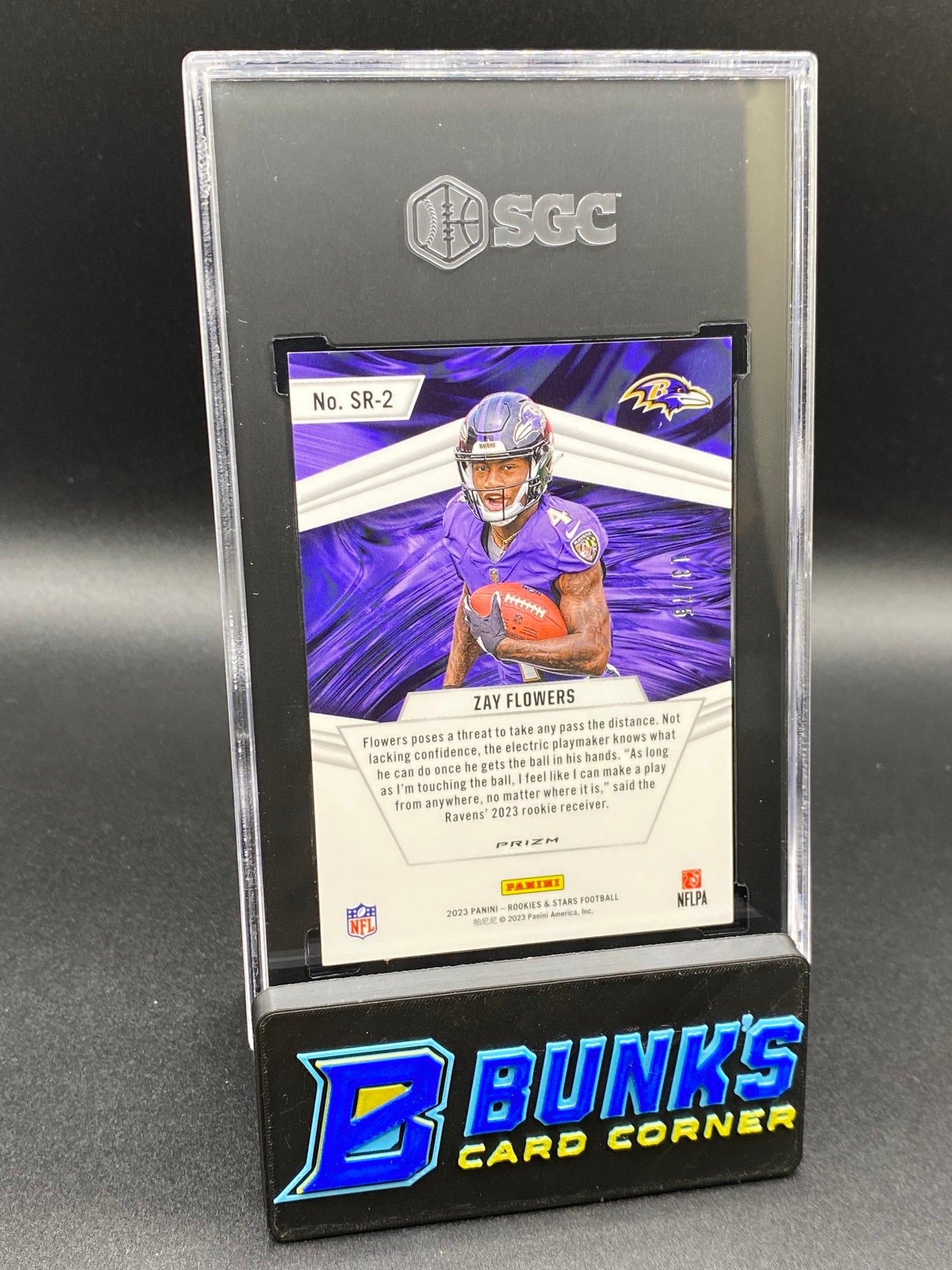 2023 Zay Flowers Stellar Rookies Pink Prizm SGC 10