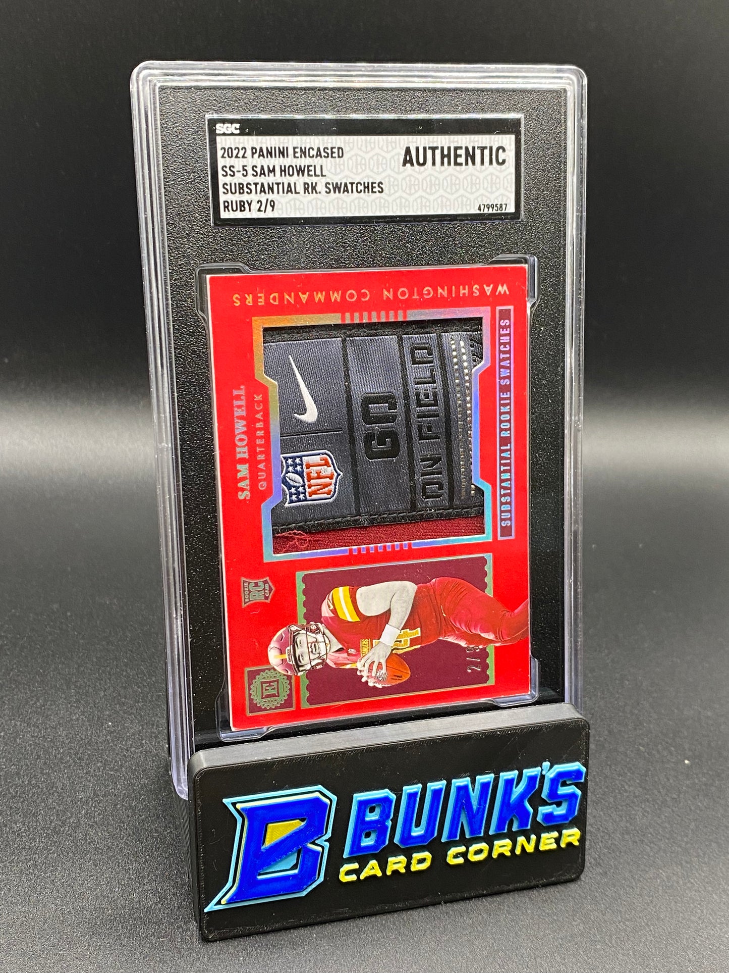 2022 Sam Howell Substantial RK. Swatches SGC Authentic