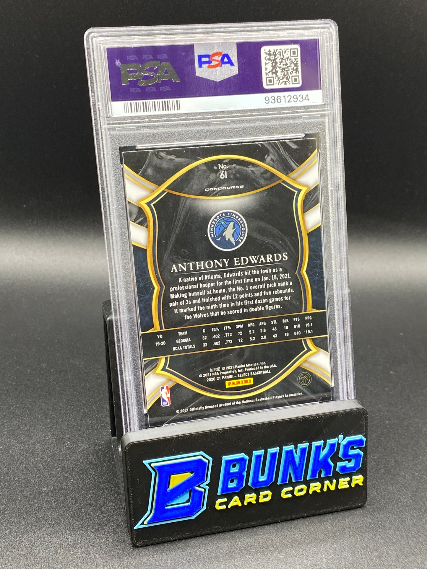 2020 Anthony Edwards Blue Retail RC PSA 10