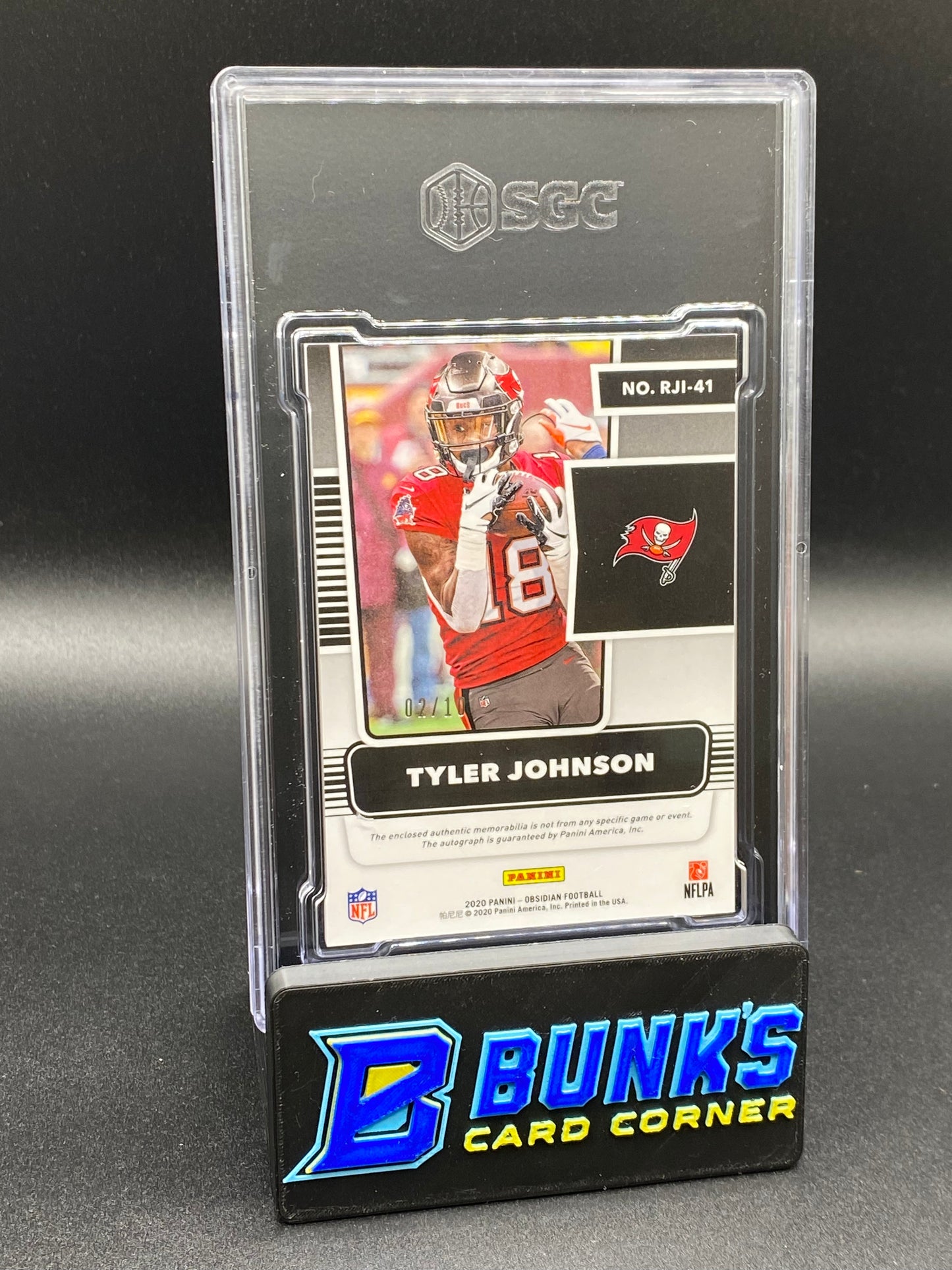 2020 Tyler Johnson Rookie Jersey Ink Electric Etch Red 2/10 SGC 10/9.5