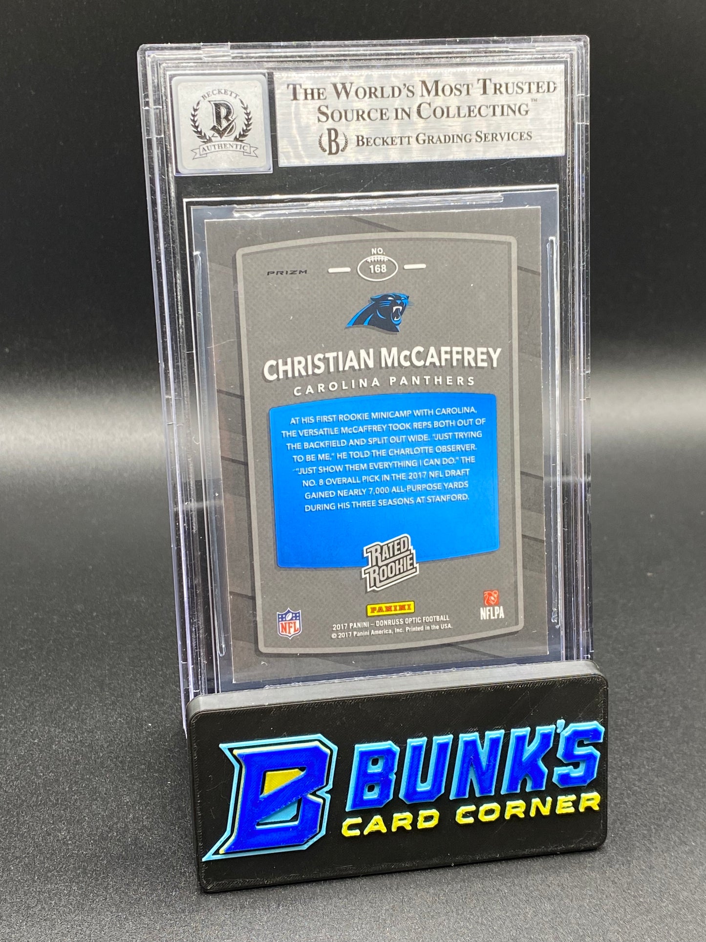 2017 Christian McCaffrey RR Pink Beckett Auto. 10