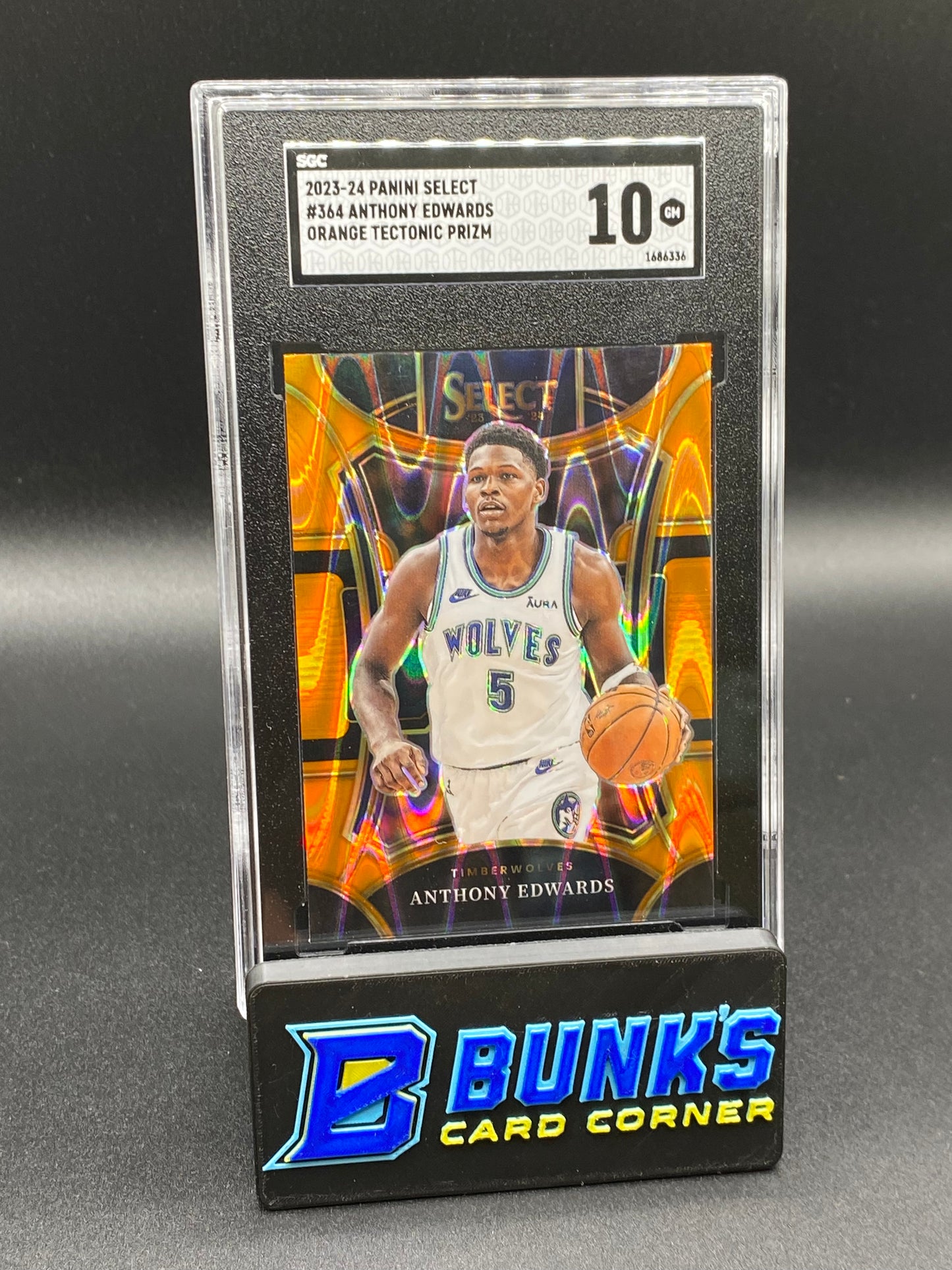 2023-24 Anthony Edwards Orange Tectonic Prizm SGC 10