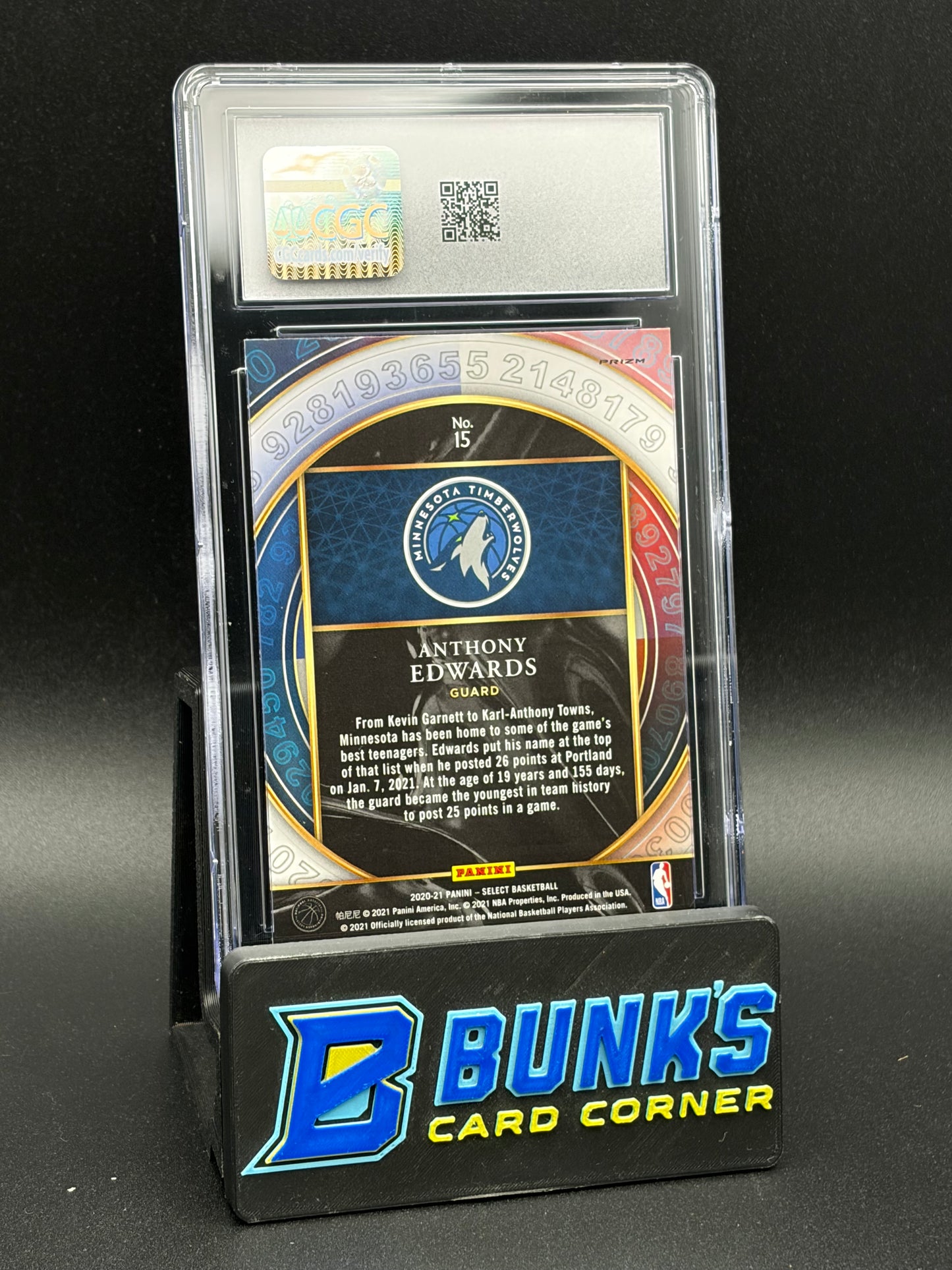2020-21 Anthony Edwards Silver Numbers CGC 10