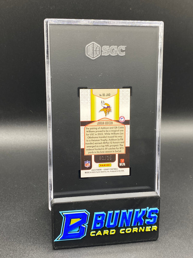 2023 Jordan Addison Under the Lights Mini Premium Edition Emerald 2/25 SGC Authentic