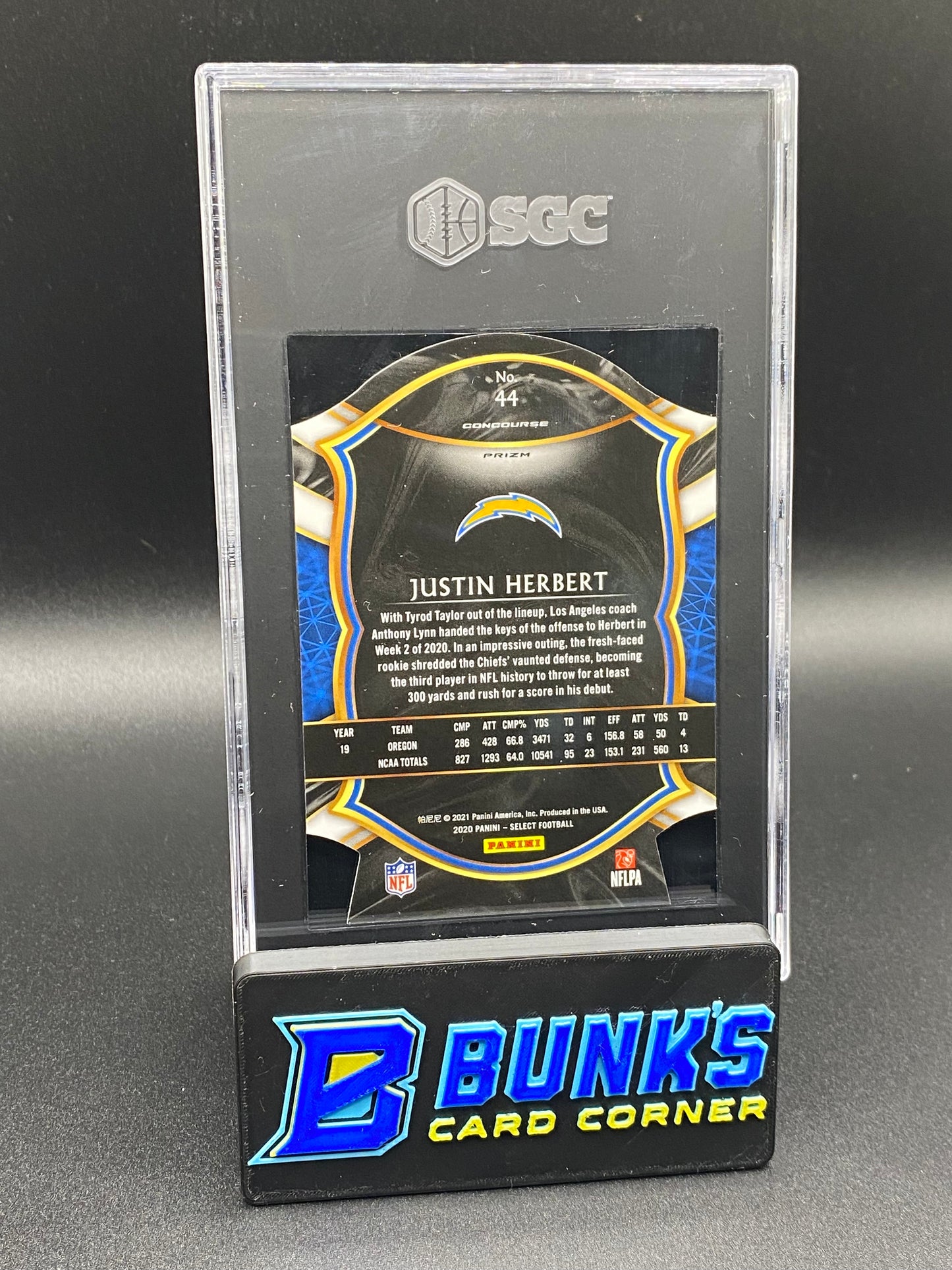 2020 Justin Herbert Neon Green Die-Cut Prizm SGC 9.5