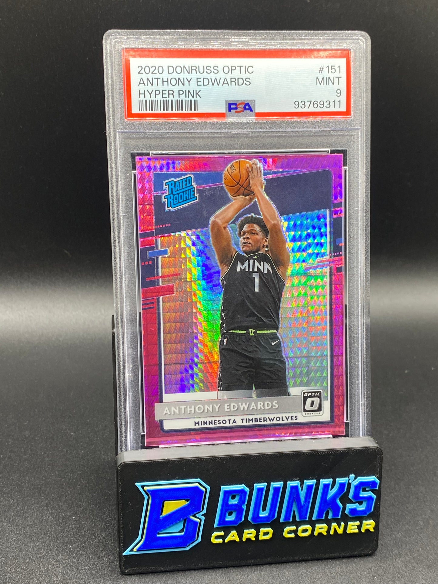 2020 Anthony Edwards Hyper Pink RR PSA 9