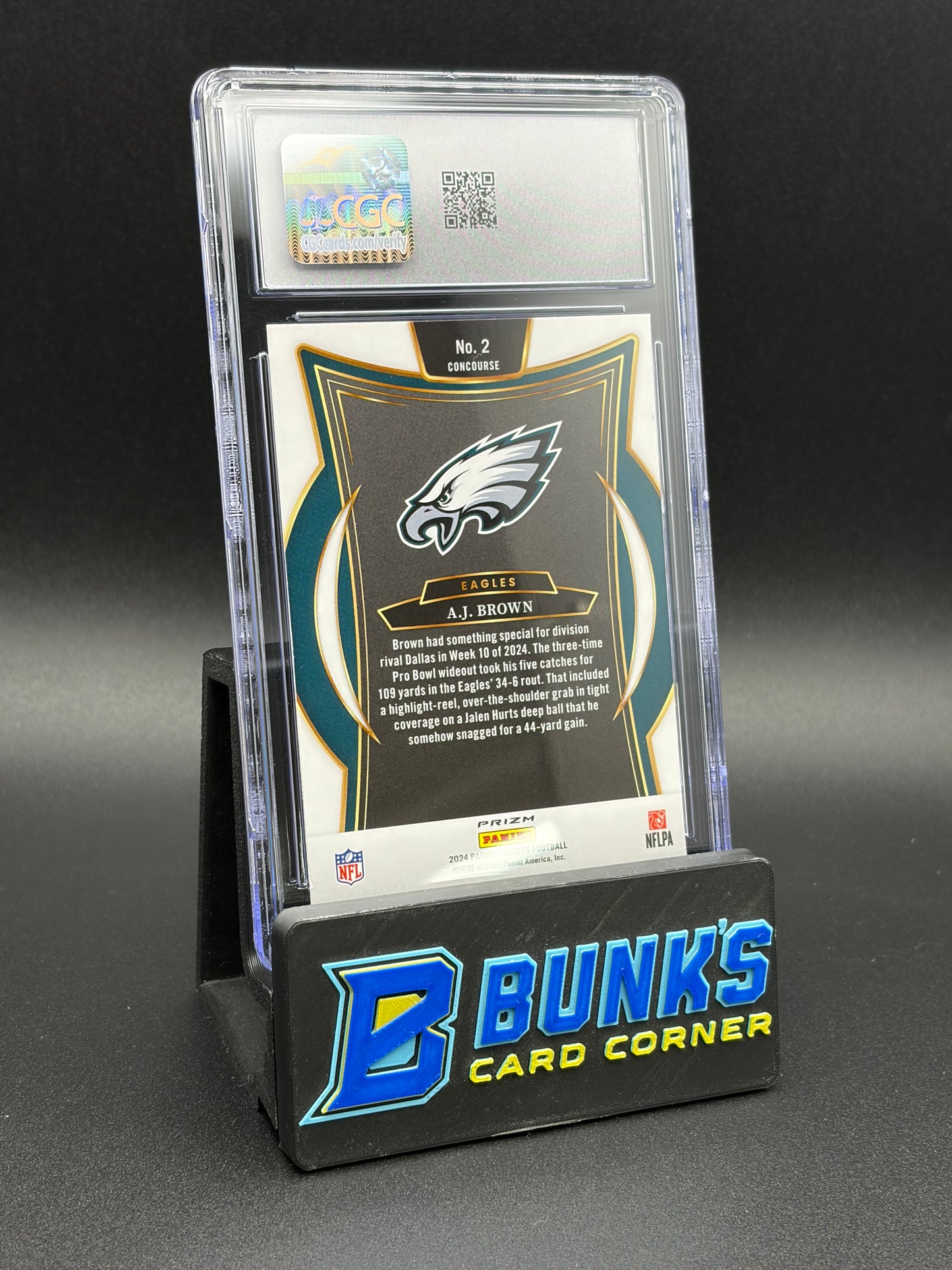 2024 AJ Brown Zebra Shock Select CGC 9